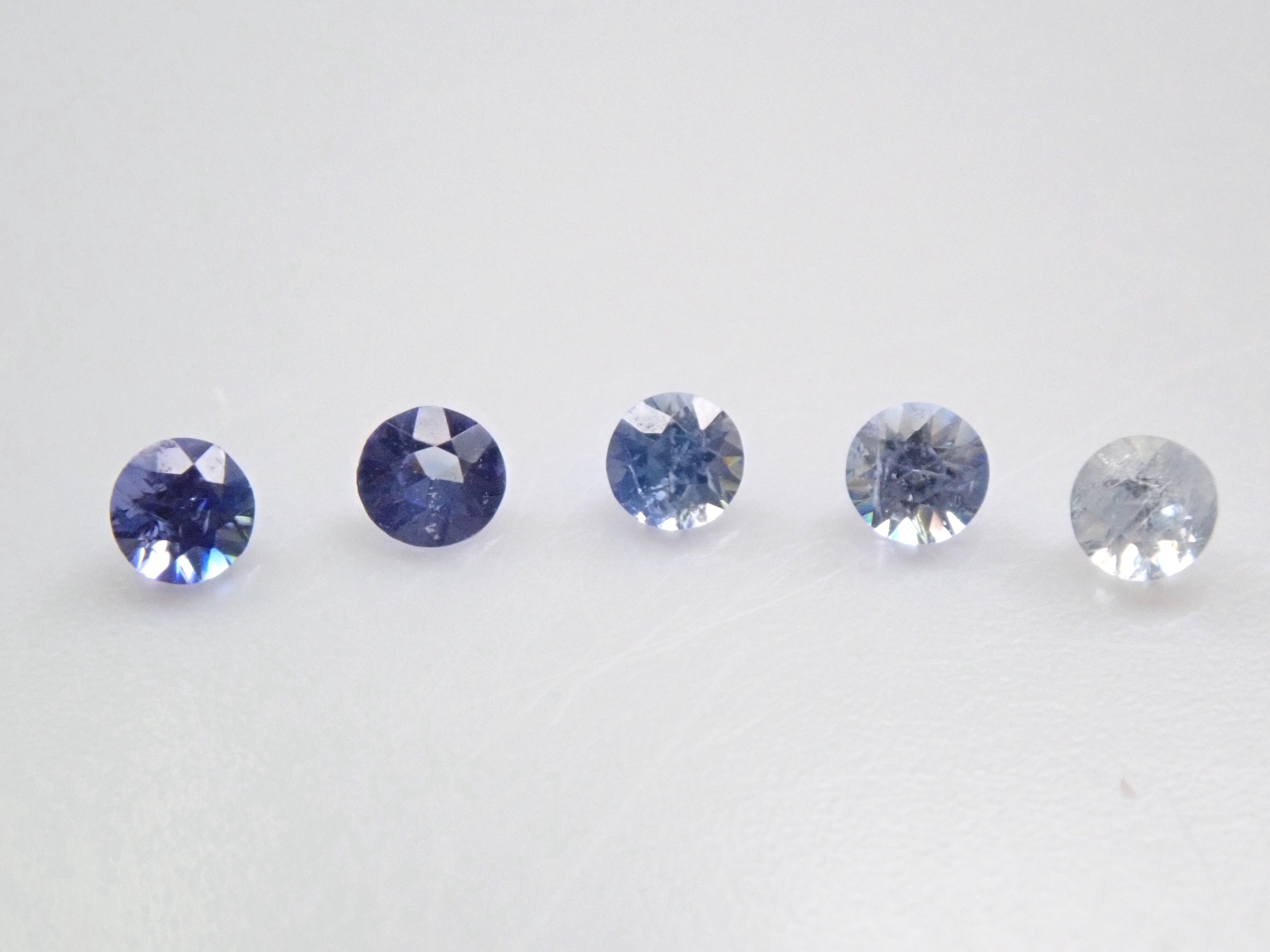 American Benitoite 5-stone set 2.0mm/0.124ct loose stone