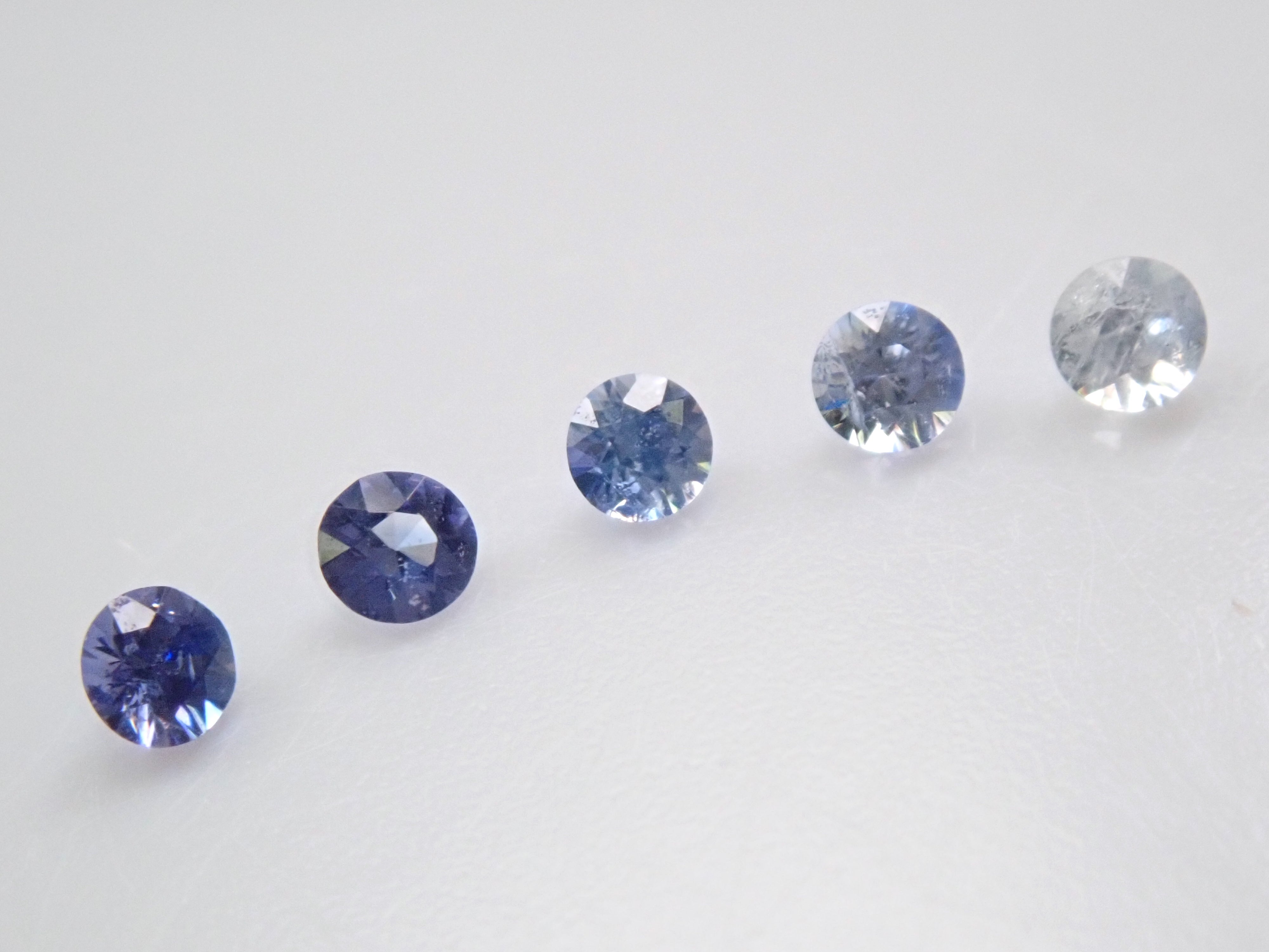 American Benitoite 5-stone set 2.0mm/0.124ct loose stone