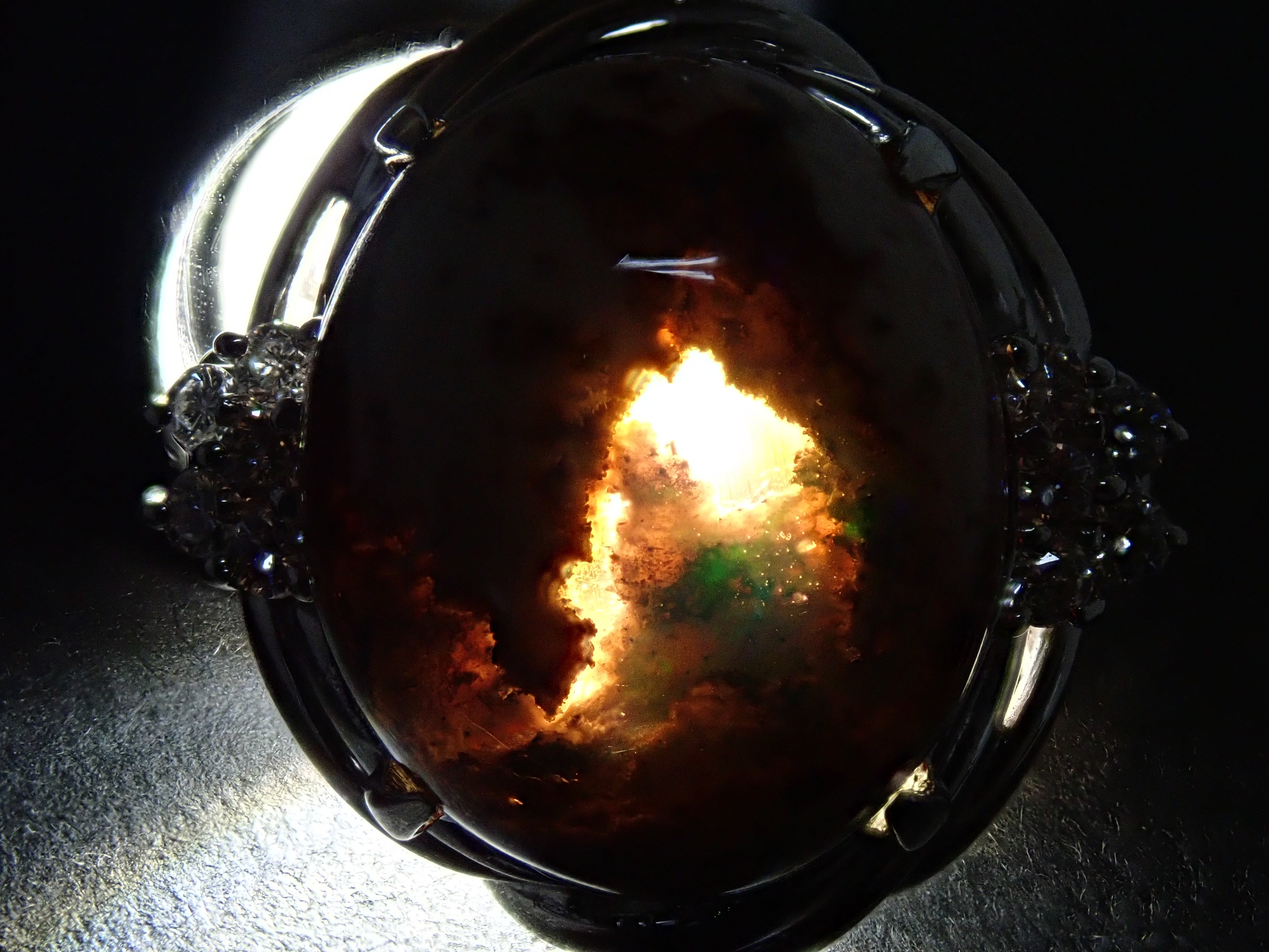 【22602560掲載】【カラフリ】Pt900 カンテラオパール 7.809ctct リング