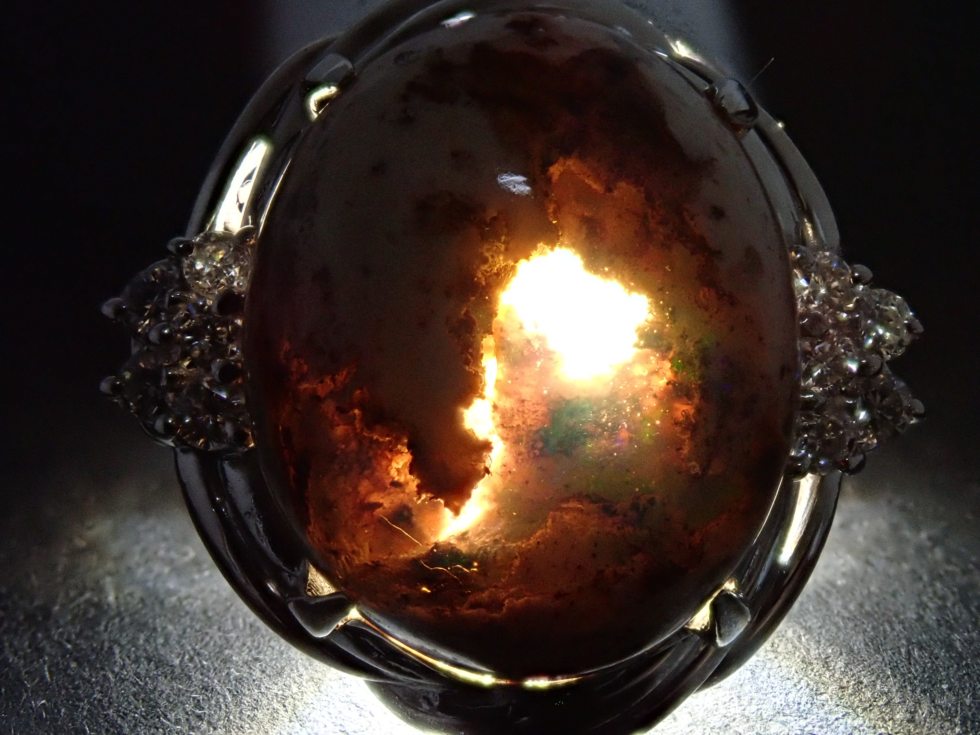 【22602560掲載】【カラフリ】Pt900 カンテラオパール 7.809ctct リング