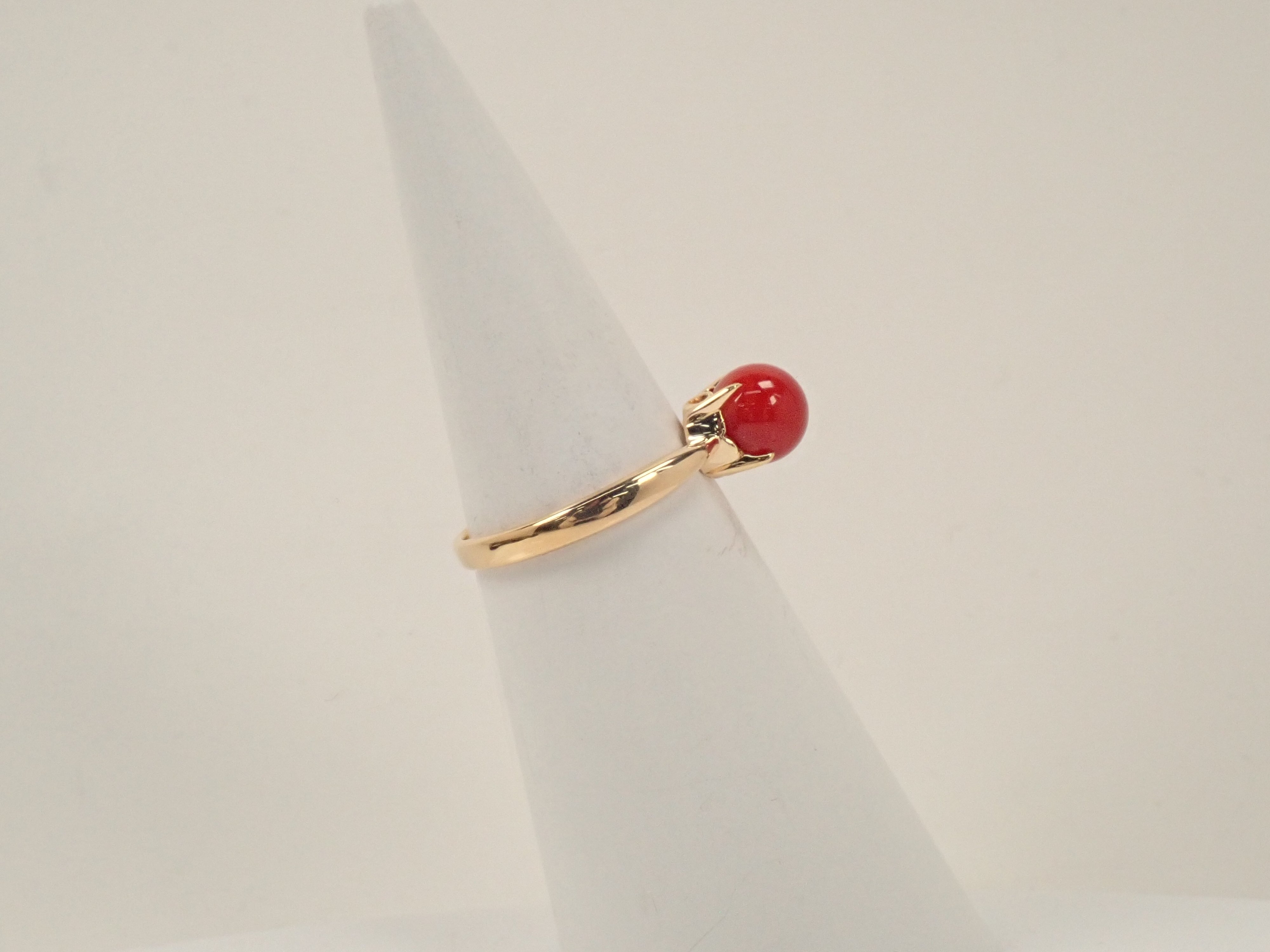 【22602558掲載】【カラフリ】K18 血赤珊瑚 ペンダントトップ(ネックレストップ)