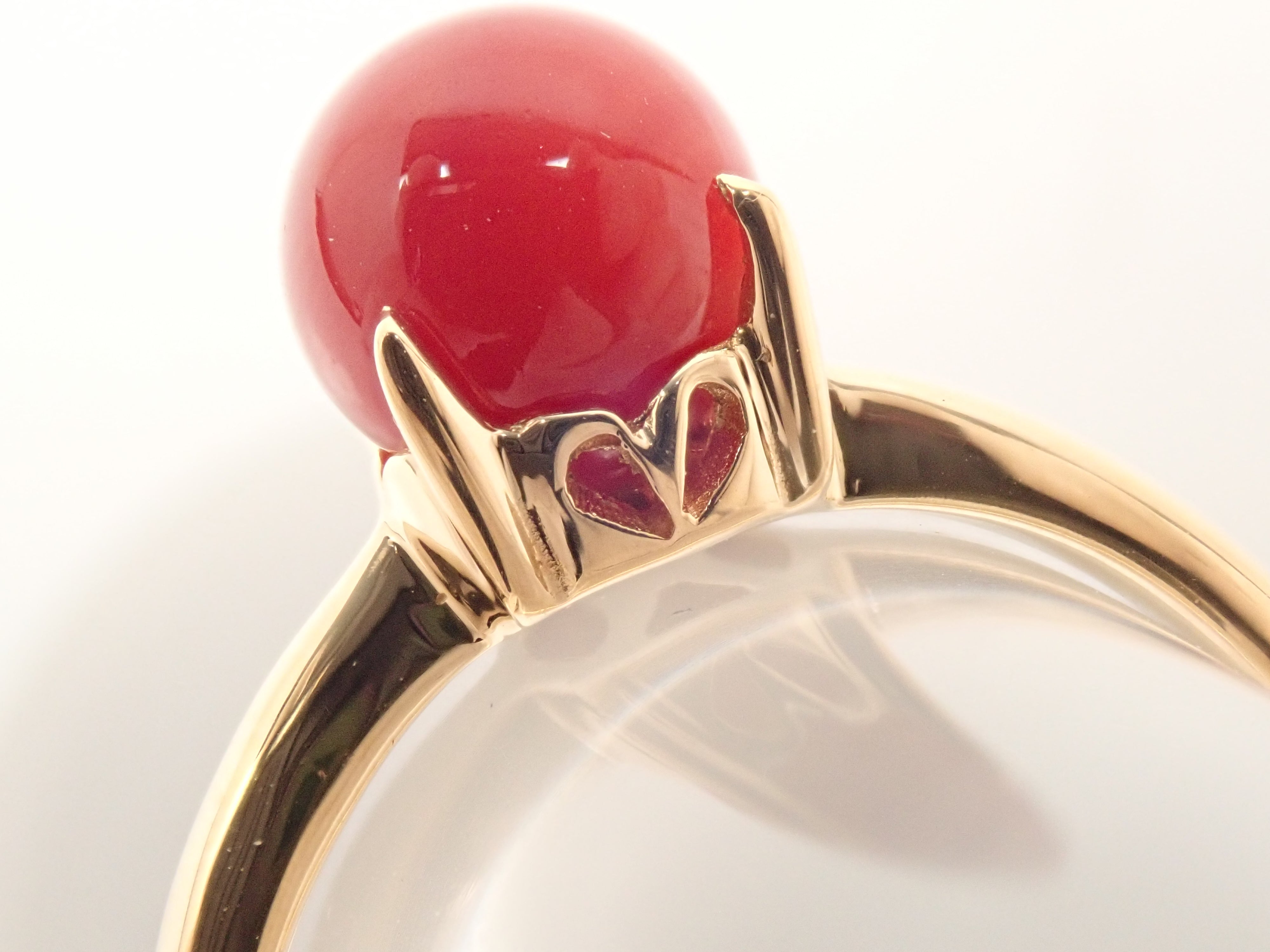 【22602558掲載】【カラフリ】K18 血赤珊瑚 ペンダントトップ(ネックレストップ)