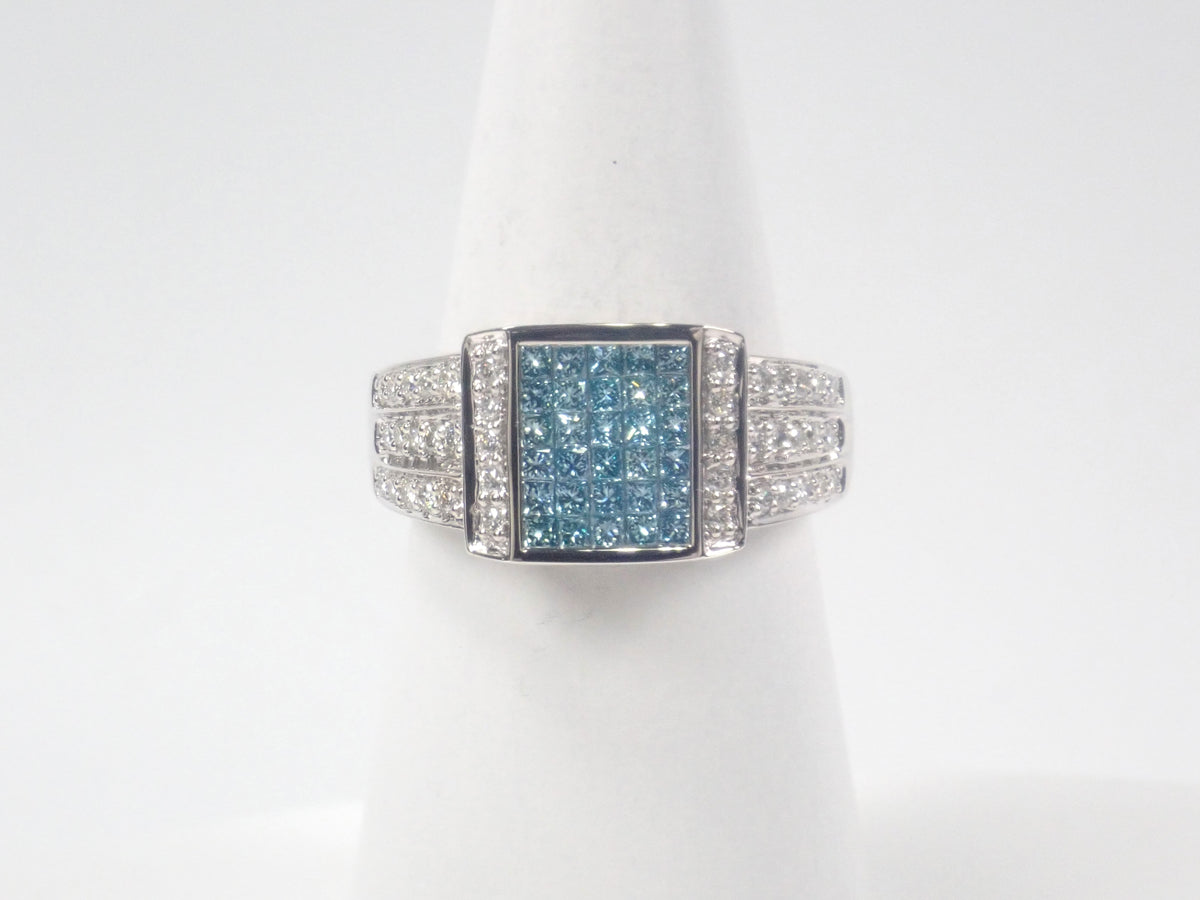 【Calafuri】Pt900 Ice Blue Diamond (Treated) 1.00ct Ring