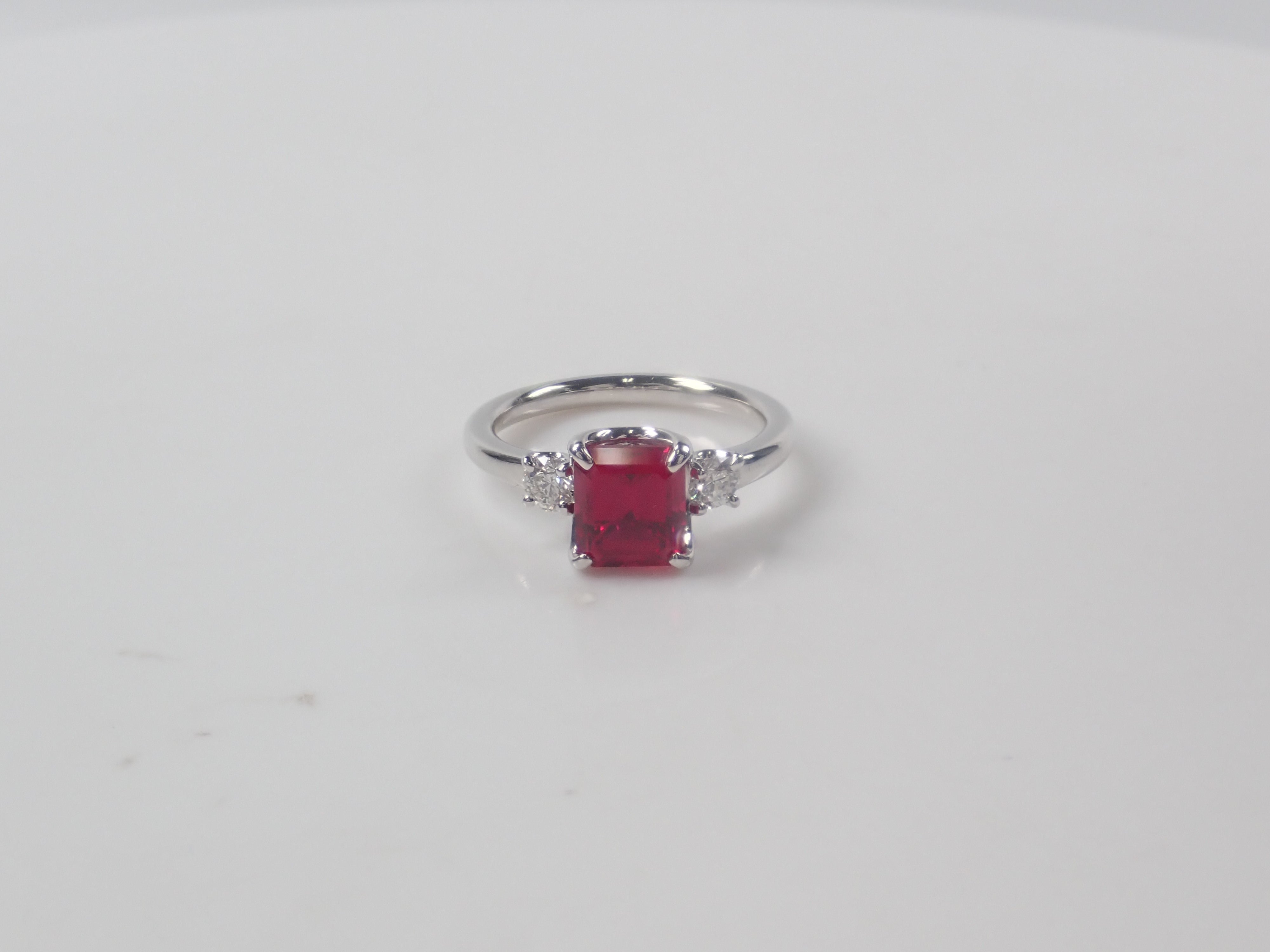 【22602586掲載】【カラフリ】Pt900 合成ルビー 1.61ct リング