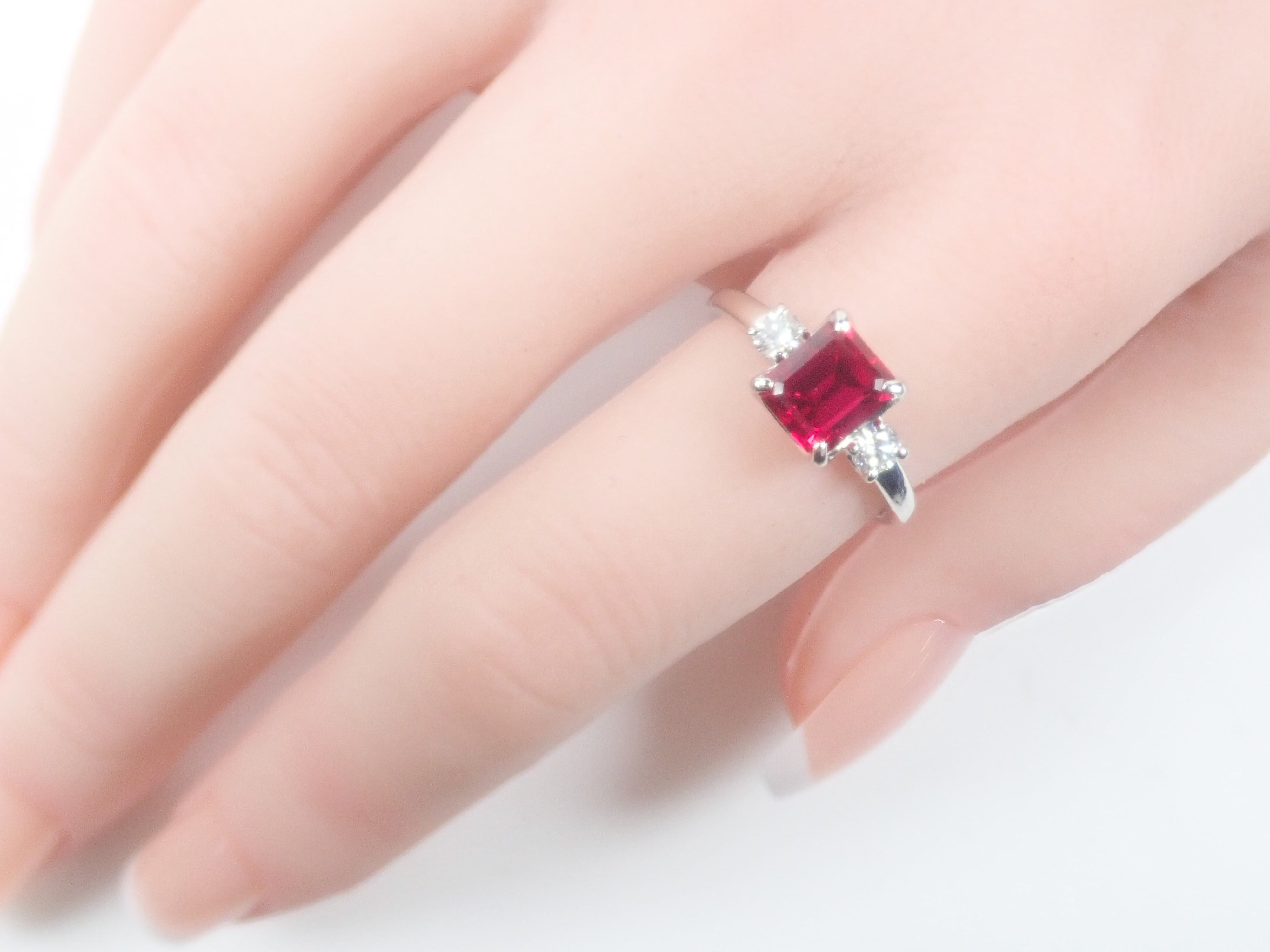 【22602586掲載】【カラフリ】Pt900 合成ルビー 1.61ct リング