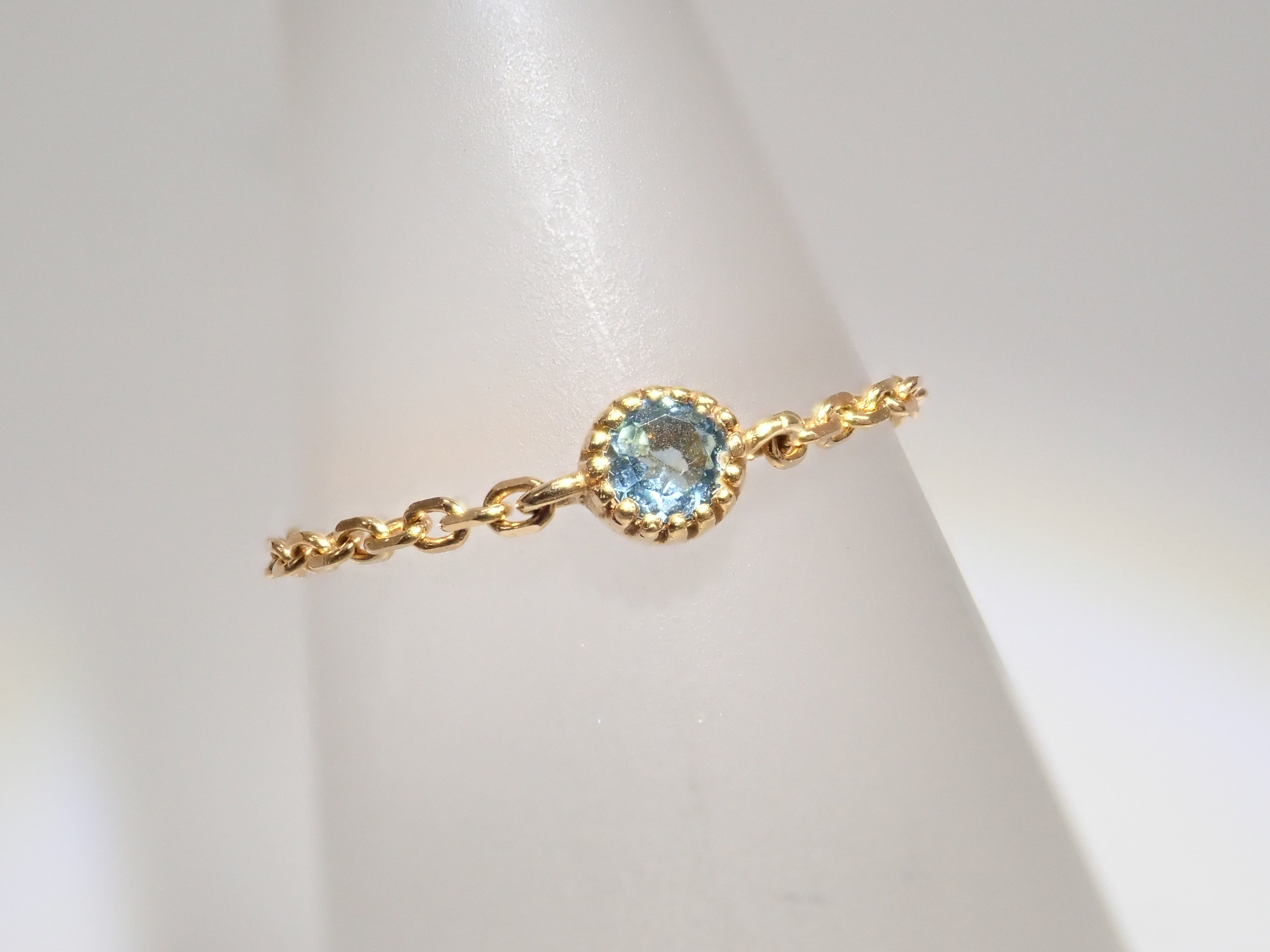 【22602568掲載】K18 アクアマリン リング