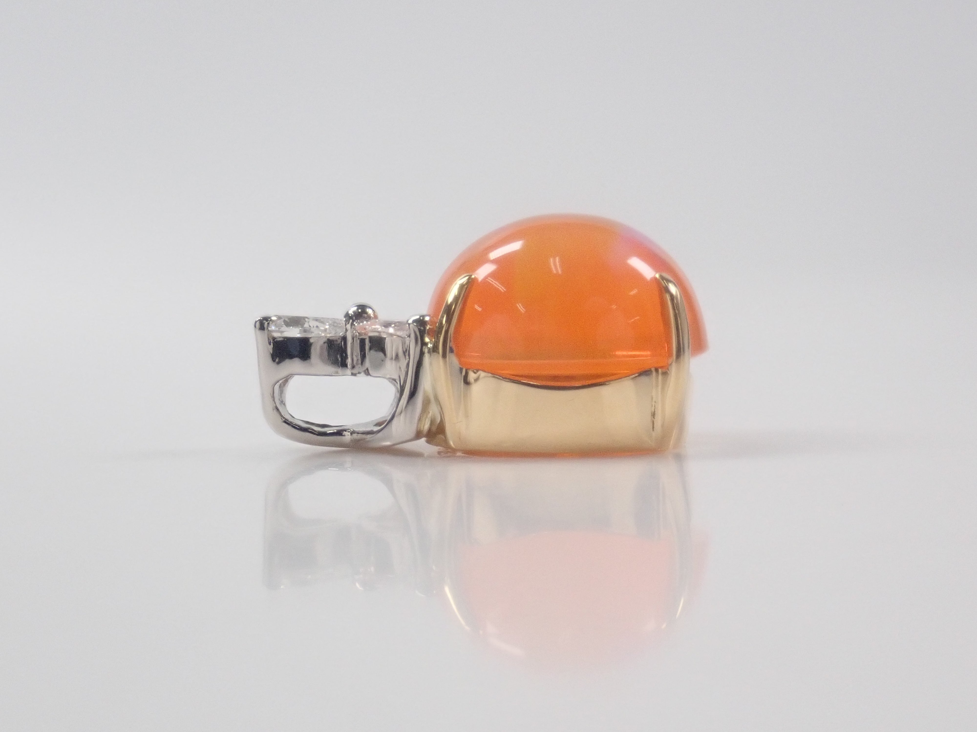 【22602569掲載】【カラフリ】Pt900/K18 合成オパール 3.25ct ペンダントトップ(ネックレストップ)
