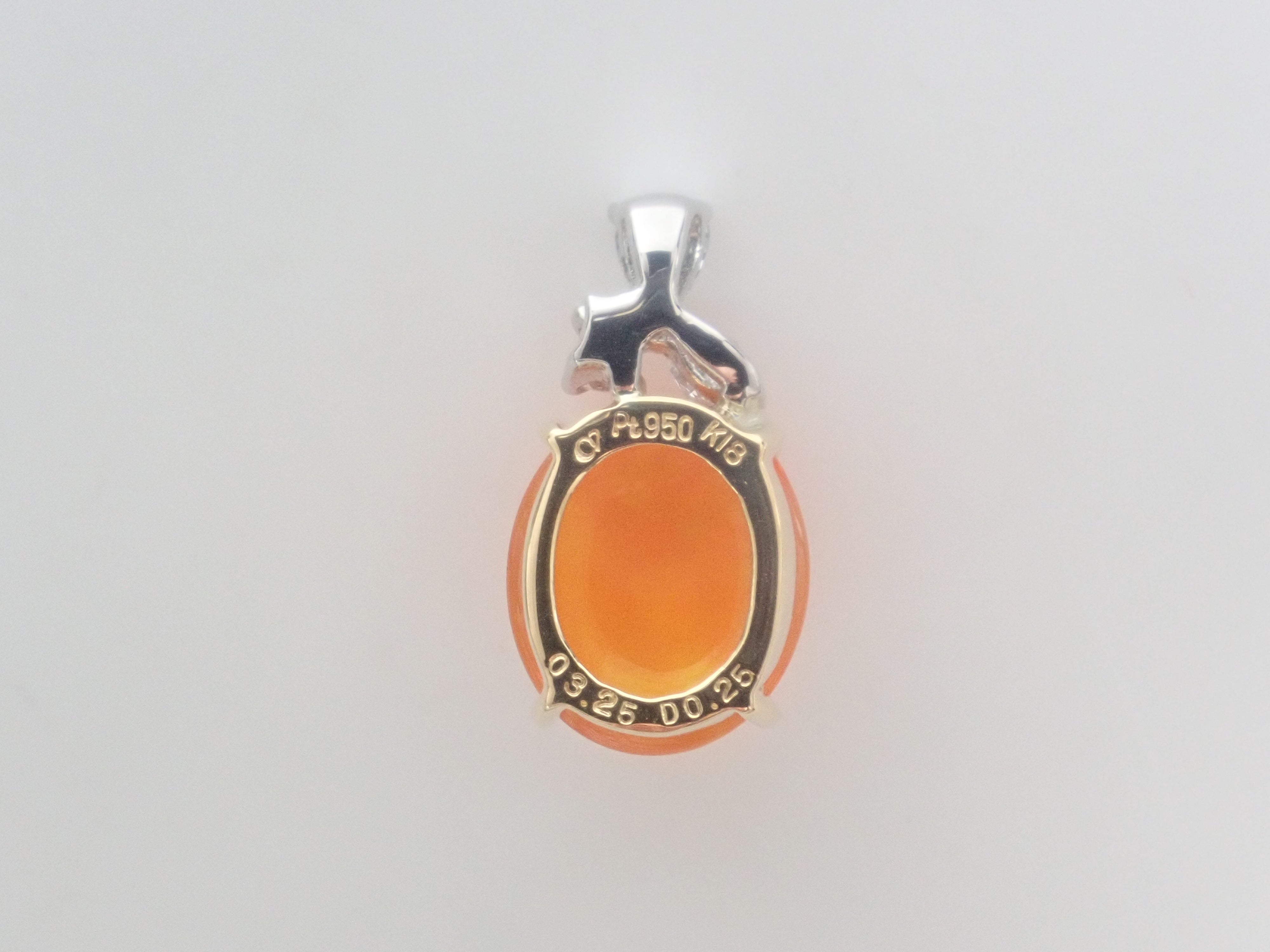 【22602569掲載】【カラフリ】Pt900/K18 合成オパール 3.25ct ペンダントトップ(ネックレストップ)