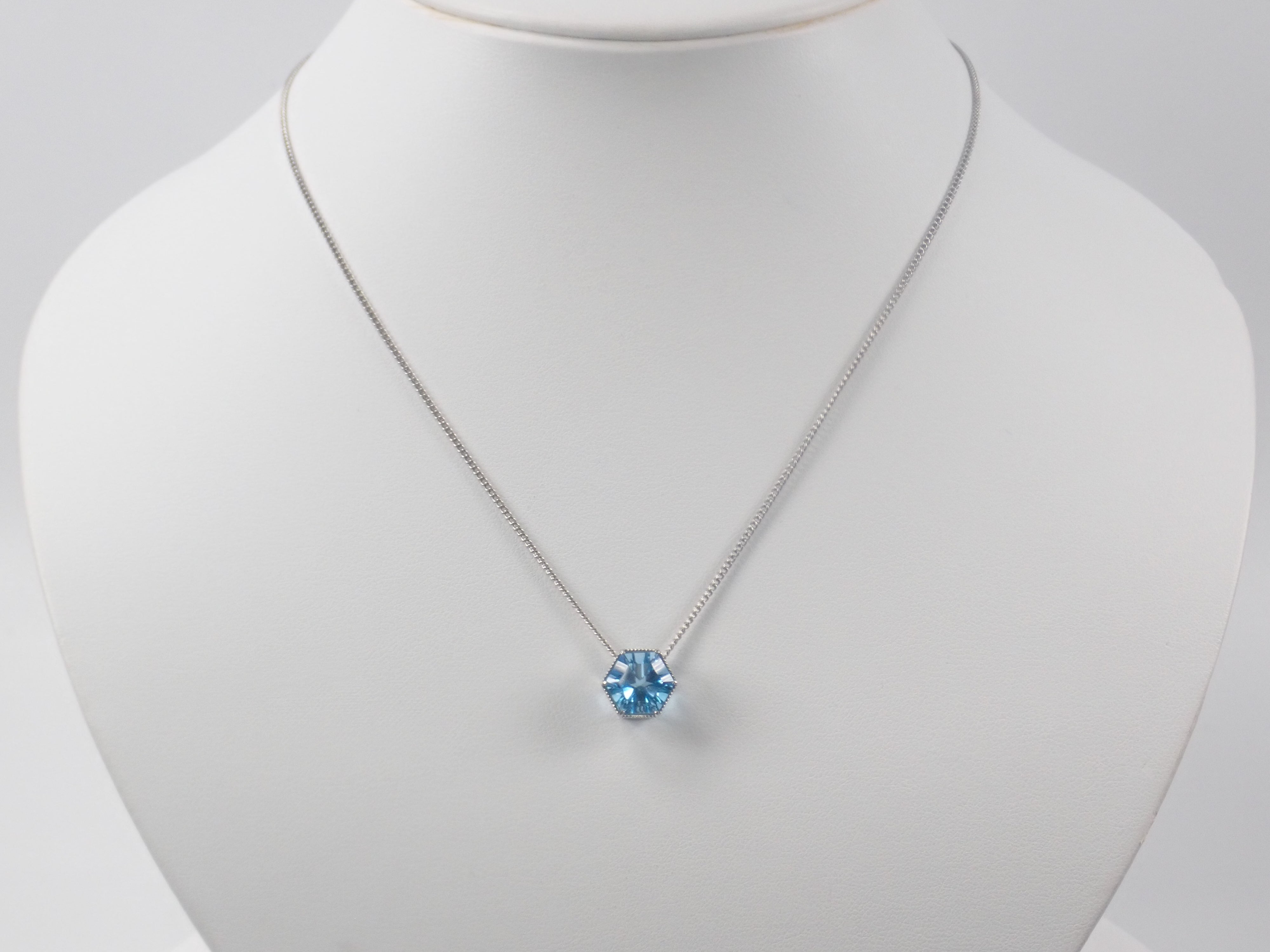 【22602571掲載】【カラフリ】Pt950 スイスブルートパーズ 3.5ct ペンダントトップ(ネックレストップ)
