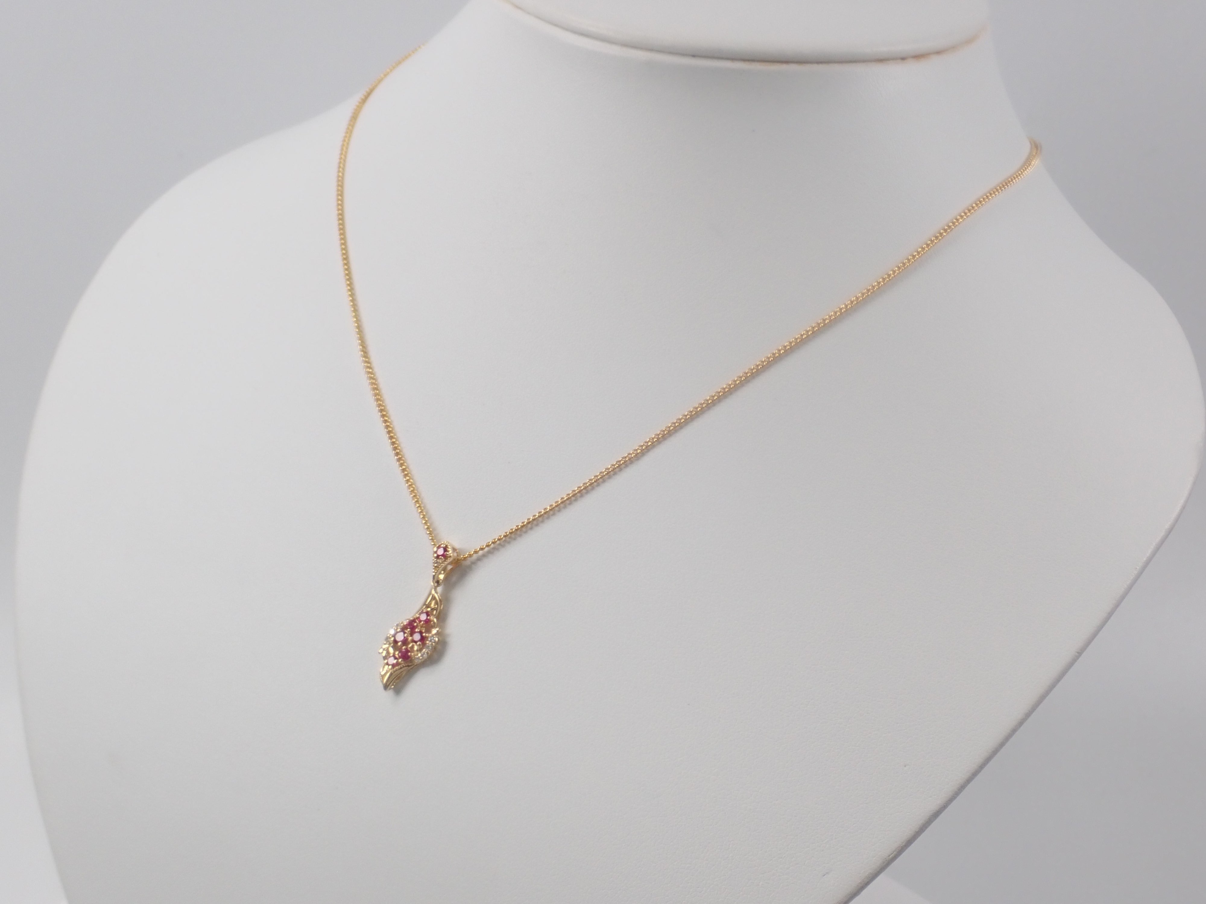 【22602578掲載】【カラフリ】K18 ルビー 0.33ct ペンダントトップ(ネックレストップ)