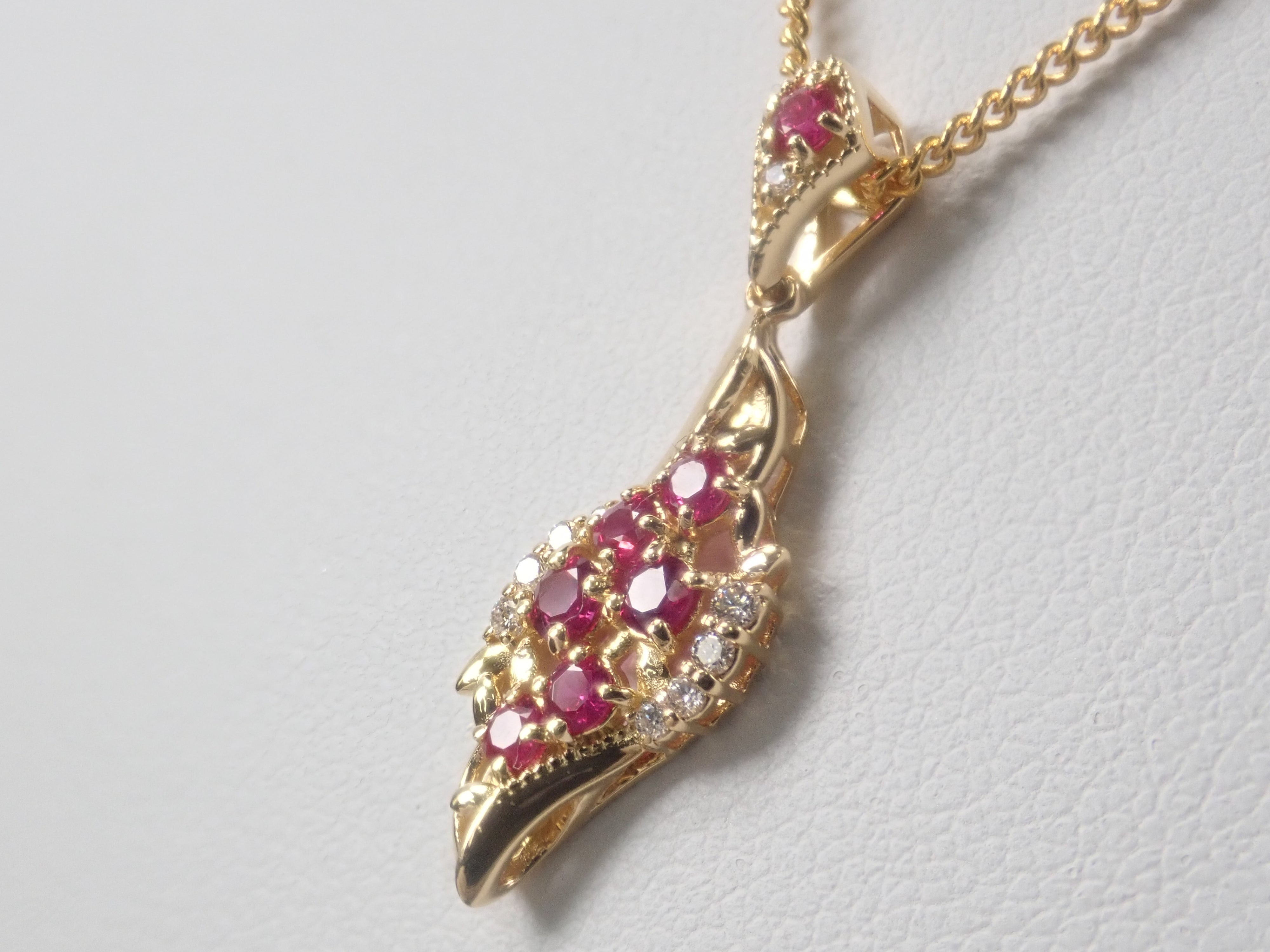 【22602578掲載】【カラフリ】K18 ルビー 0.33ct ペンダントトップ(ネックレストップ)