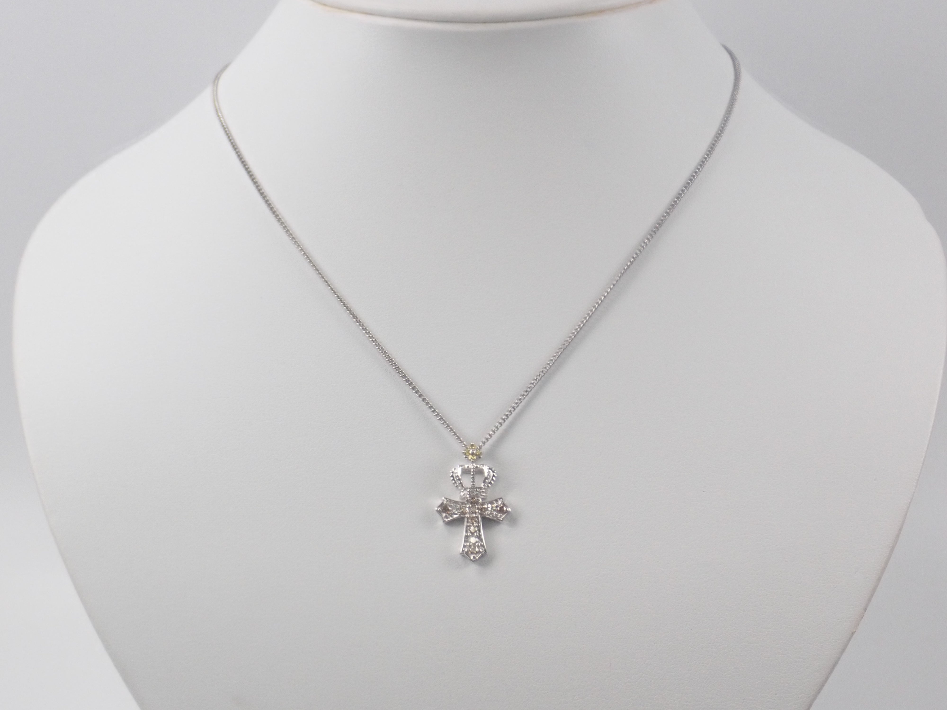 K18WG イエローサファイア 0.05ct ペンダントトップ(ネックレストップ)