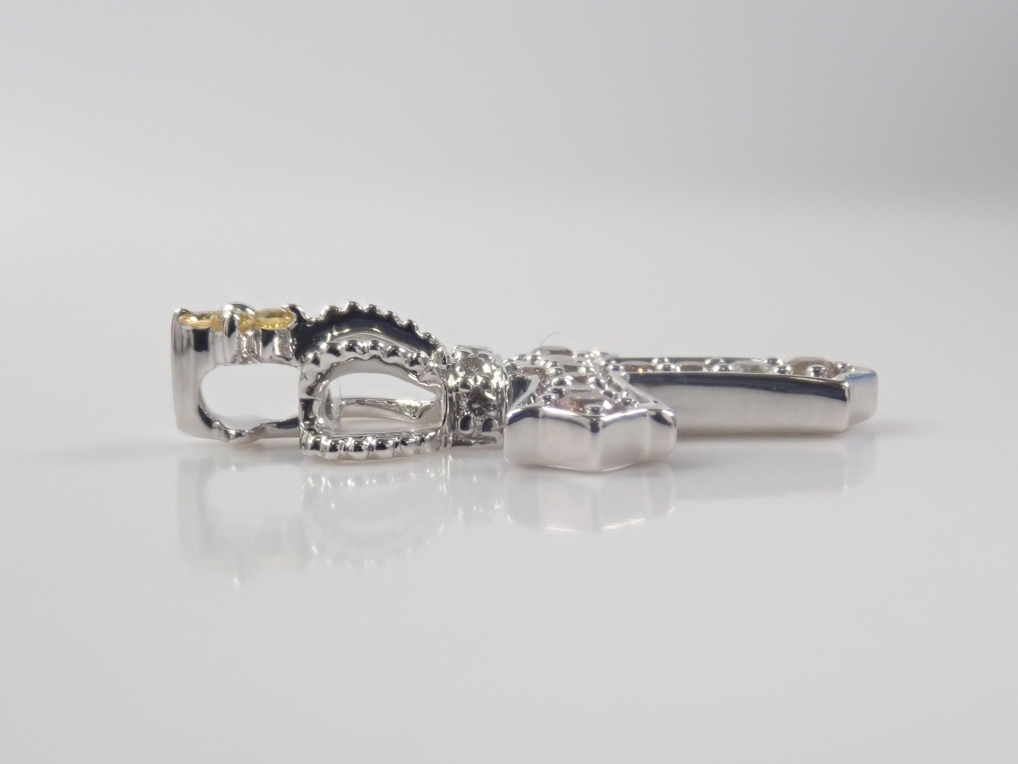 K18WG イエローサファイア 0.05ct ペンダントトップ(ネックレストップ)