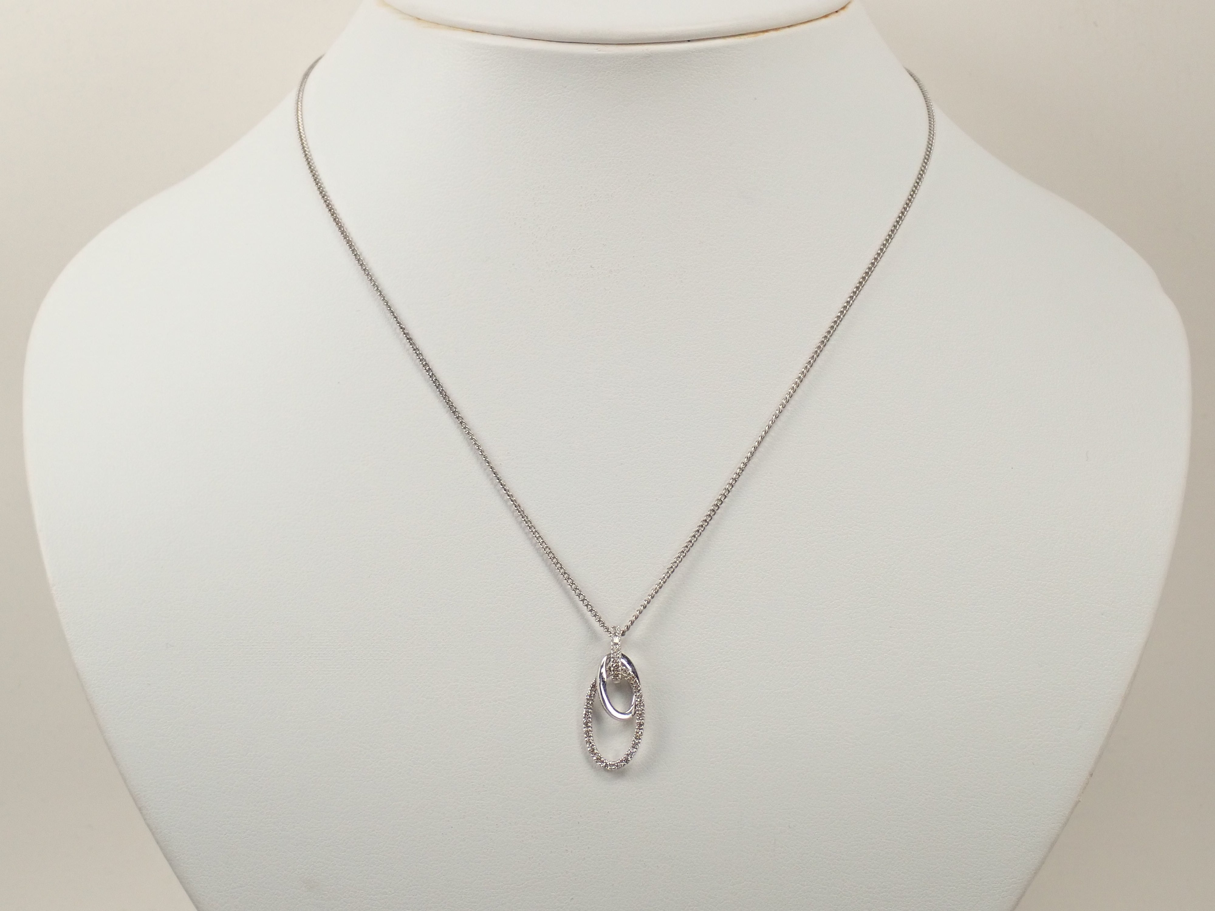 【22602594掲載】【カラフリ】K18WG ダイヤモンド 0.21ct ペンダント(ネックレス)