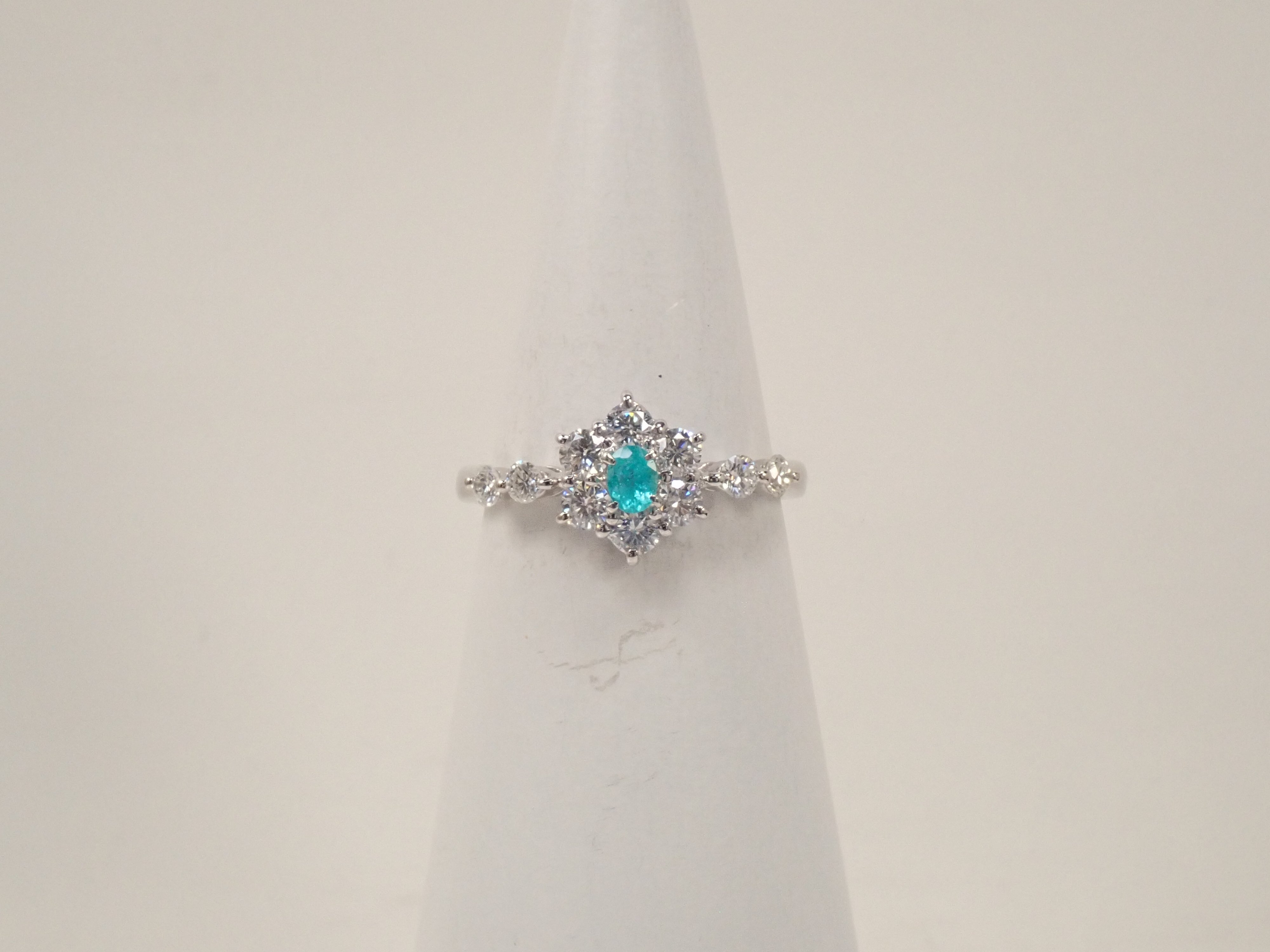 【22602604掲載】【カラフリ】Pt900 ブラジル産パライバトルマリン 0.11ct リング