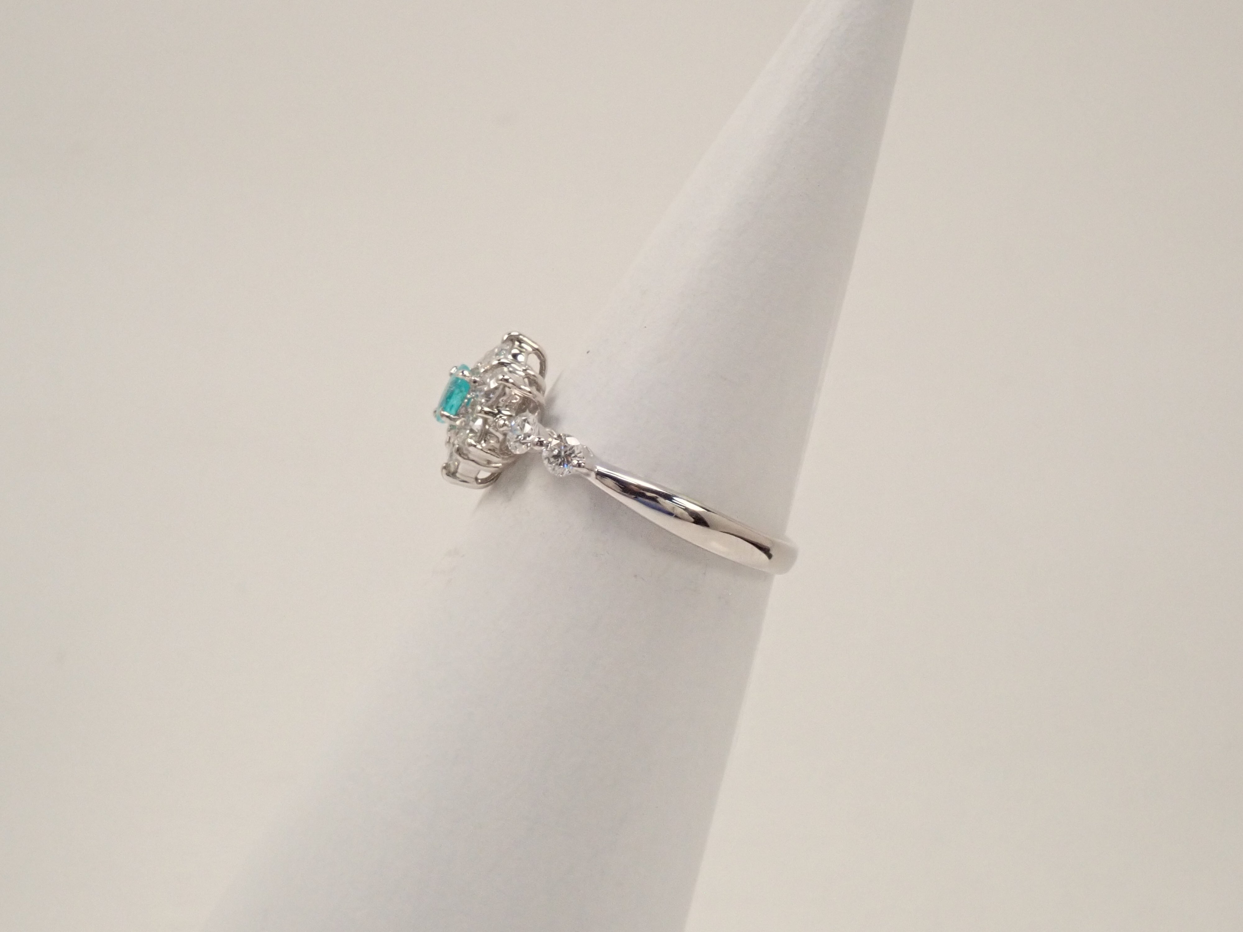 【22602604掲載】【カラフリ】Pt900 ブラジル産パライバトルマリン 0.11ct リング