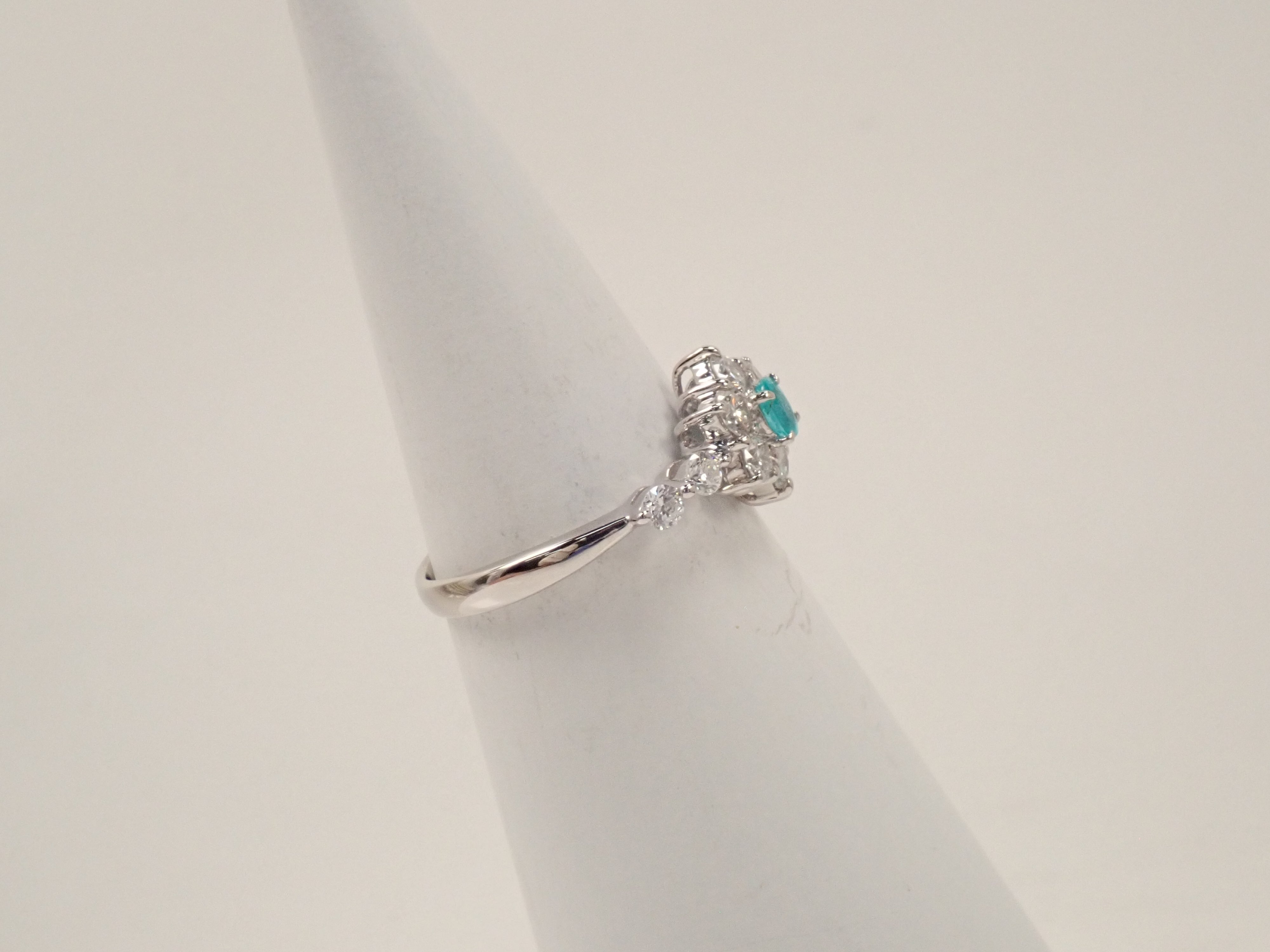 【22602604掲載】【カラフリ】Pt900 ブラジル産パライバトルマリン 0.11ct リング
