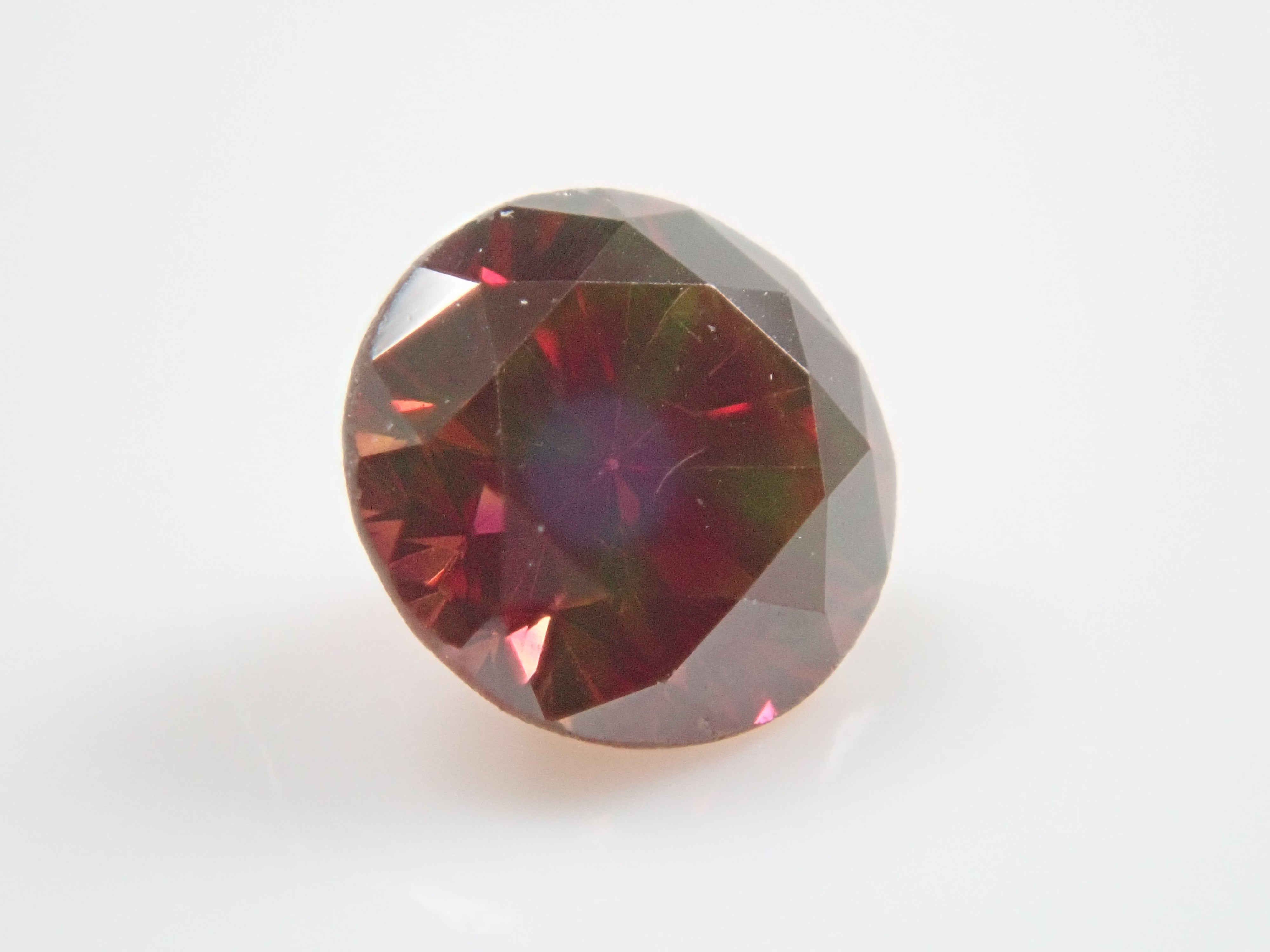 【11/9 22時販売】レッドブラウンダイヤモンド(トリートメント) 3.4mm/0.169ctルース(FANCY RED BROWN, VS2)