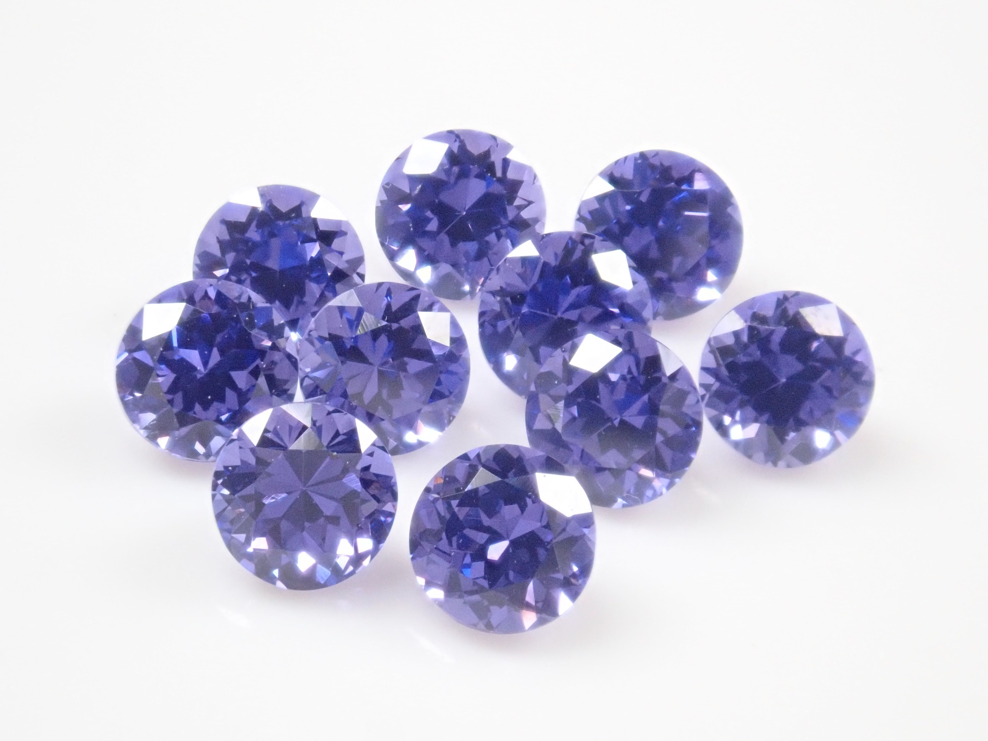《10石限定》YAG(イットリウムアルミニウムガーネット)2石セット(カナリーイエロー&ネオンパープル,4mm)《複数購入割引有》