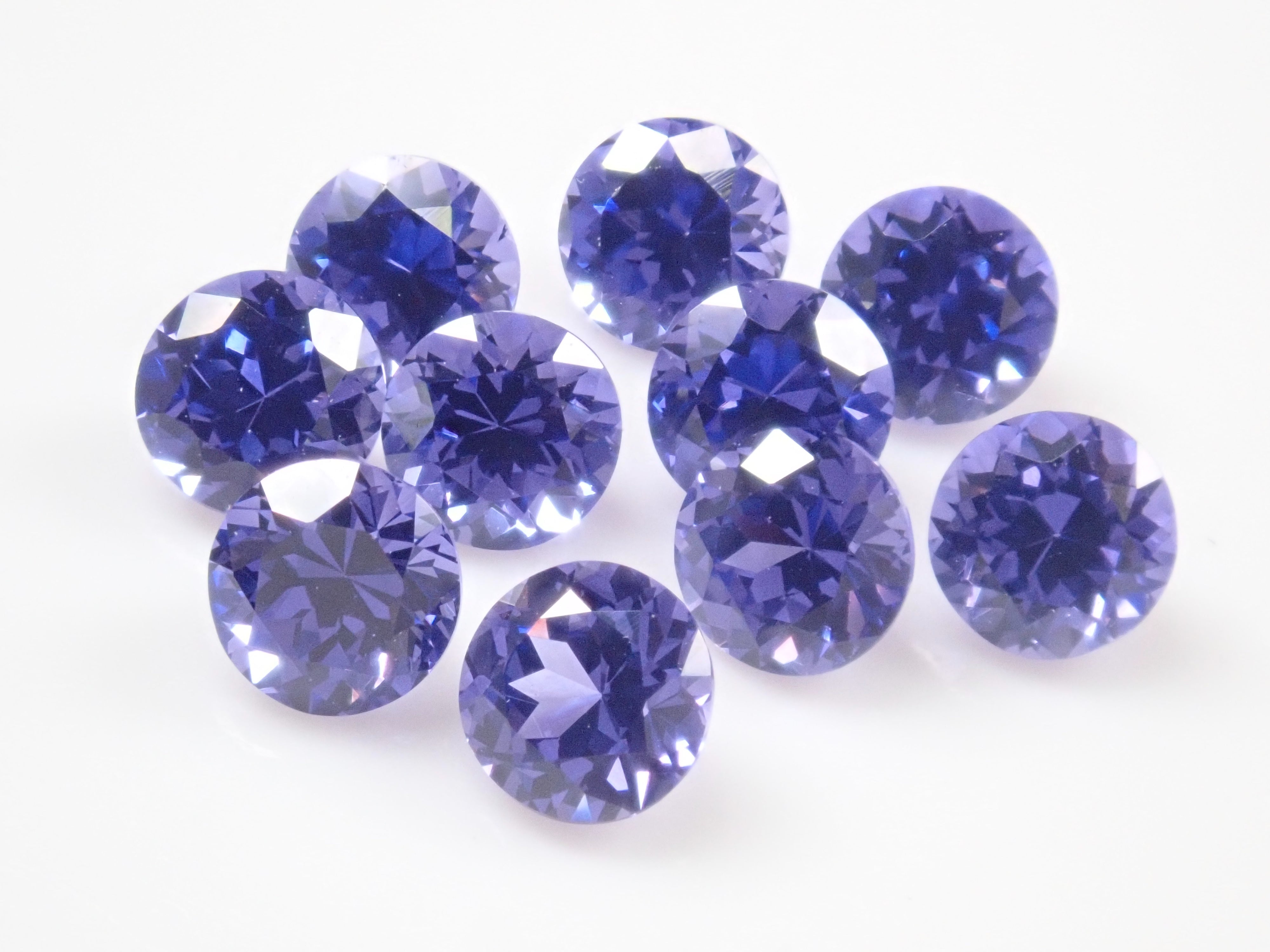 《10石限定》YAG(イットリウムアルミニウムガーネット)2石セット(カナリーイエロー&ネオンパープル,4mm)《複数購入割引有》