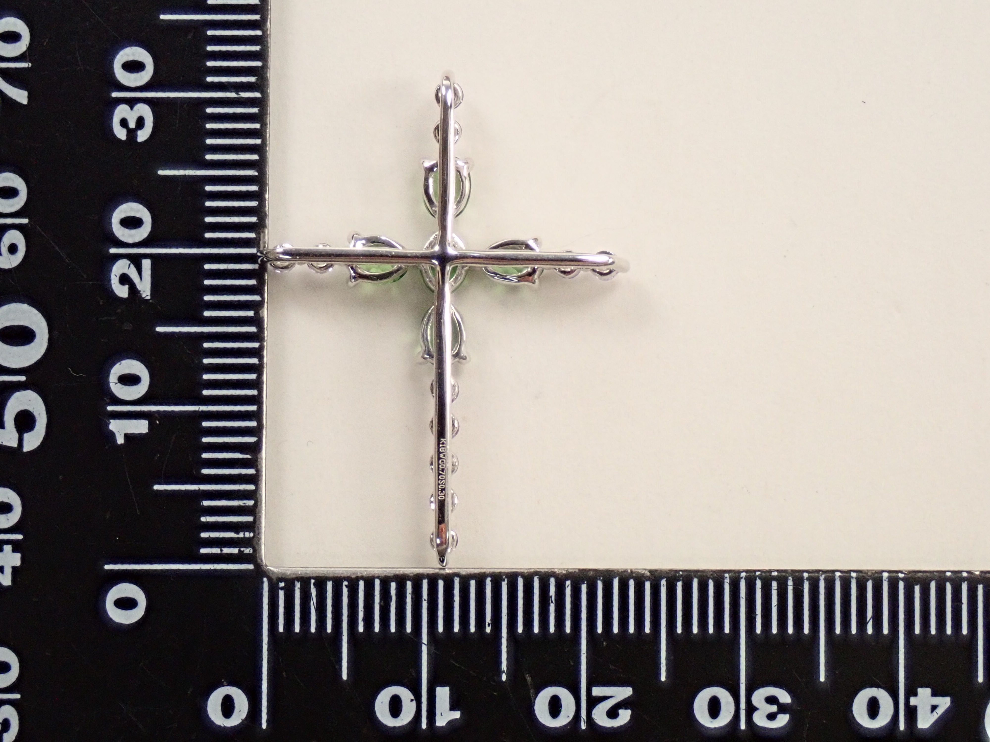 【6/14 22時販売】【カラフリ】K18WG クロムトルマリン 0.70ct・サファイア0.30ctペンダントトップ(ネックレストップ) 鑑別書