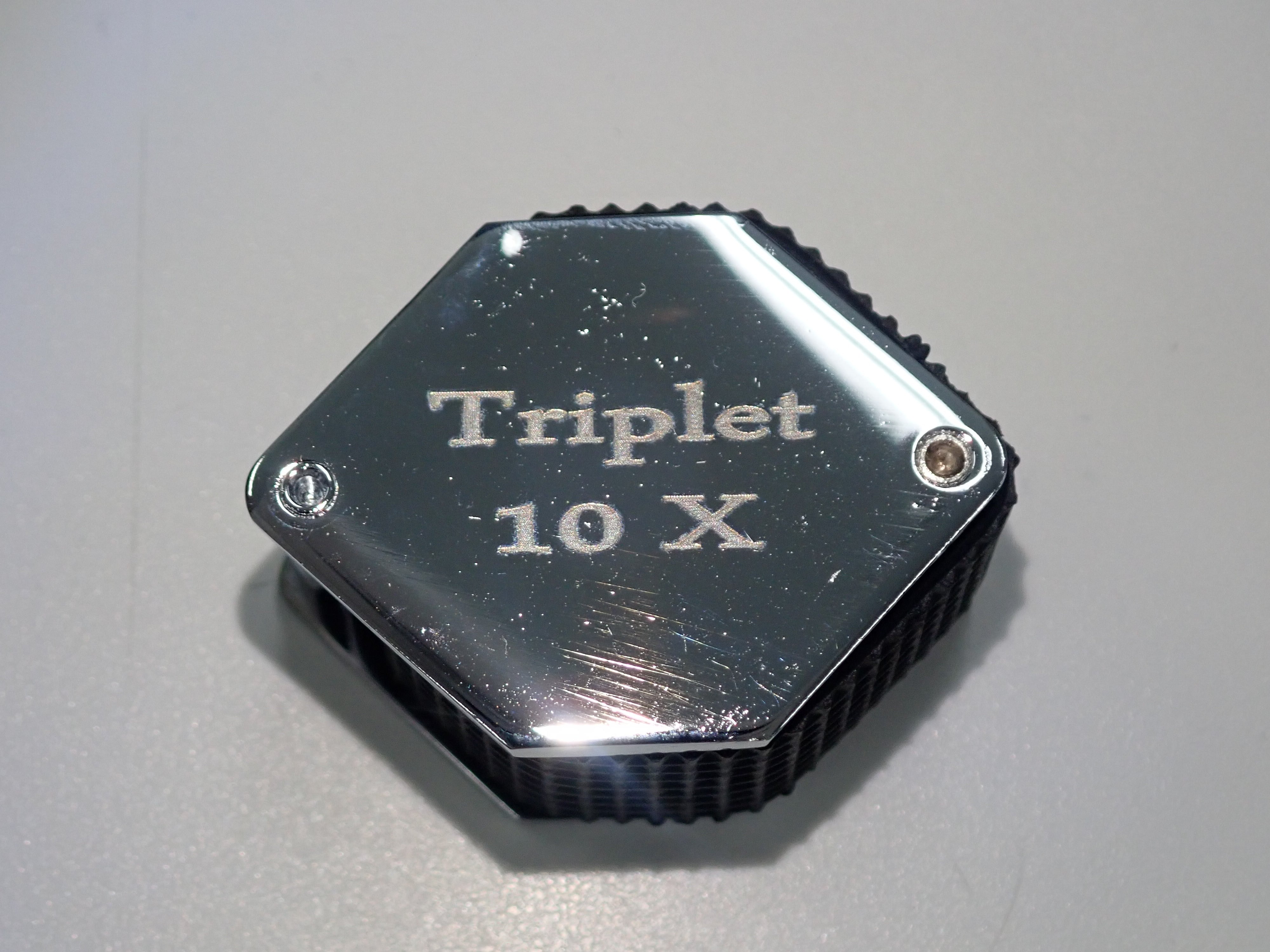 【宝石商の道具】ルーペ(倍率10倍)・ピンセット・ルース2石の4点セット