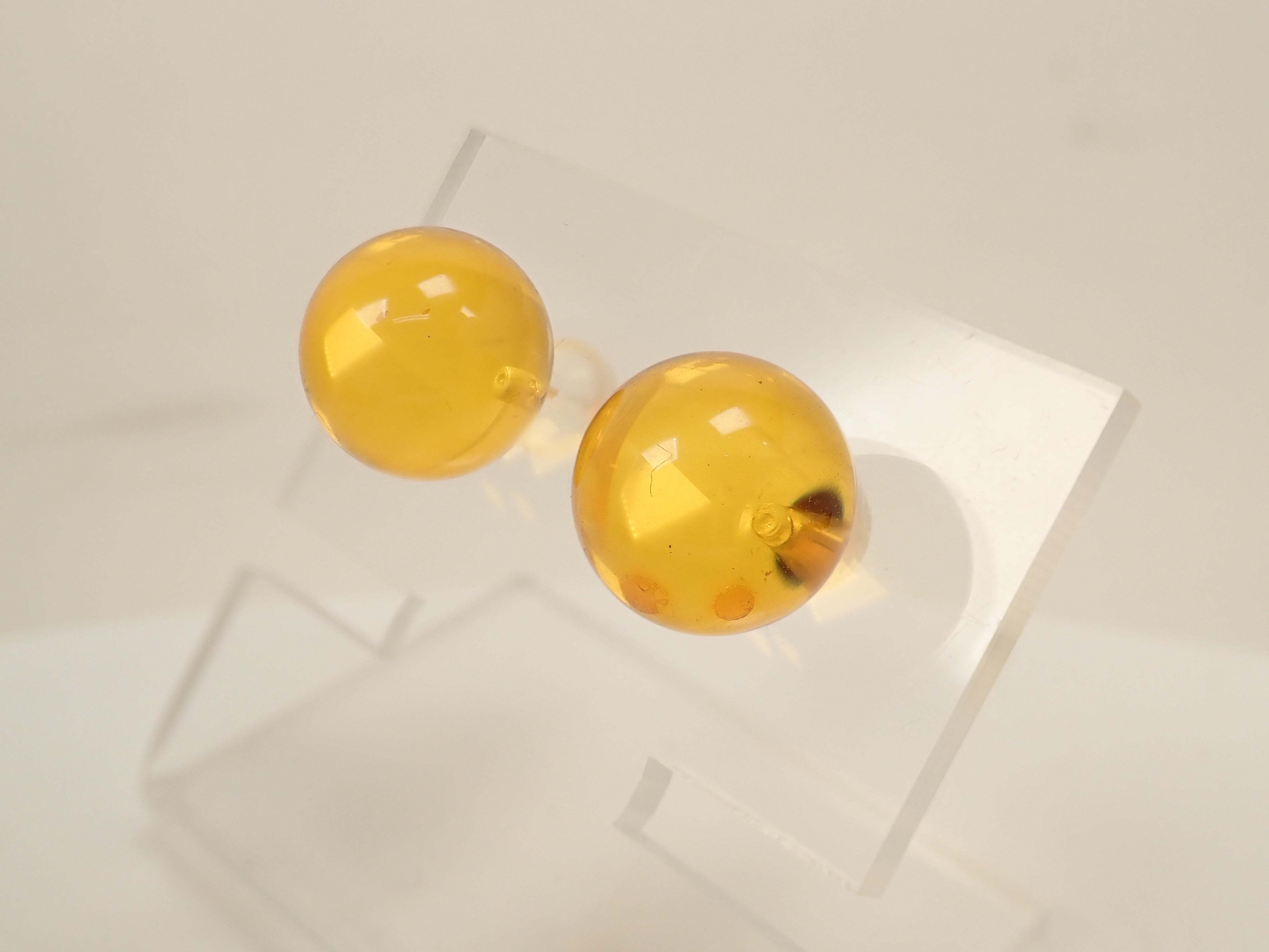 K18 琥珀(こはく)/コパル ピアス