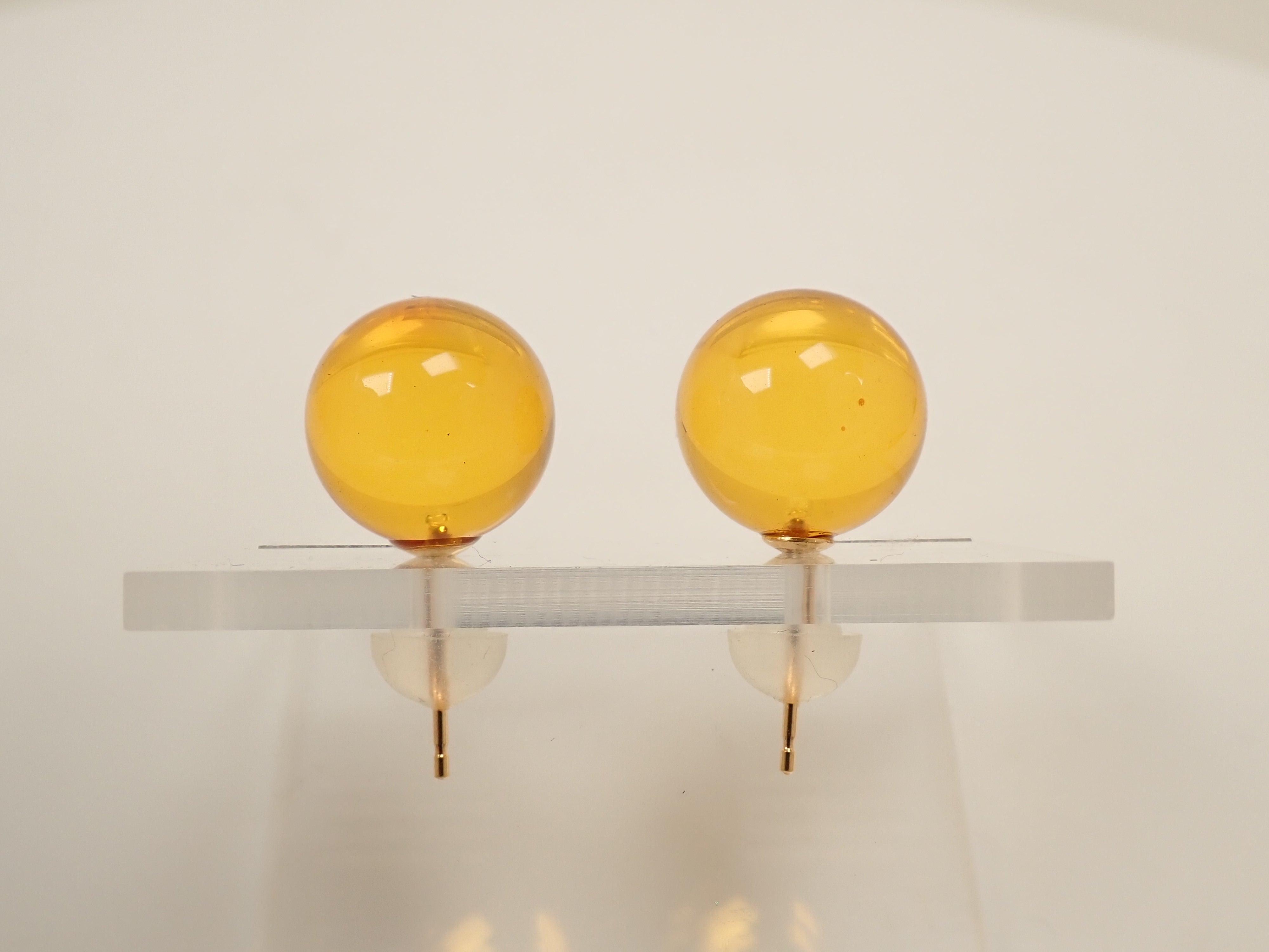 K18 琥珀(こはく)/コパル ピアス