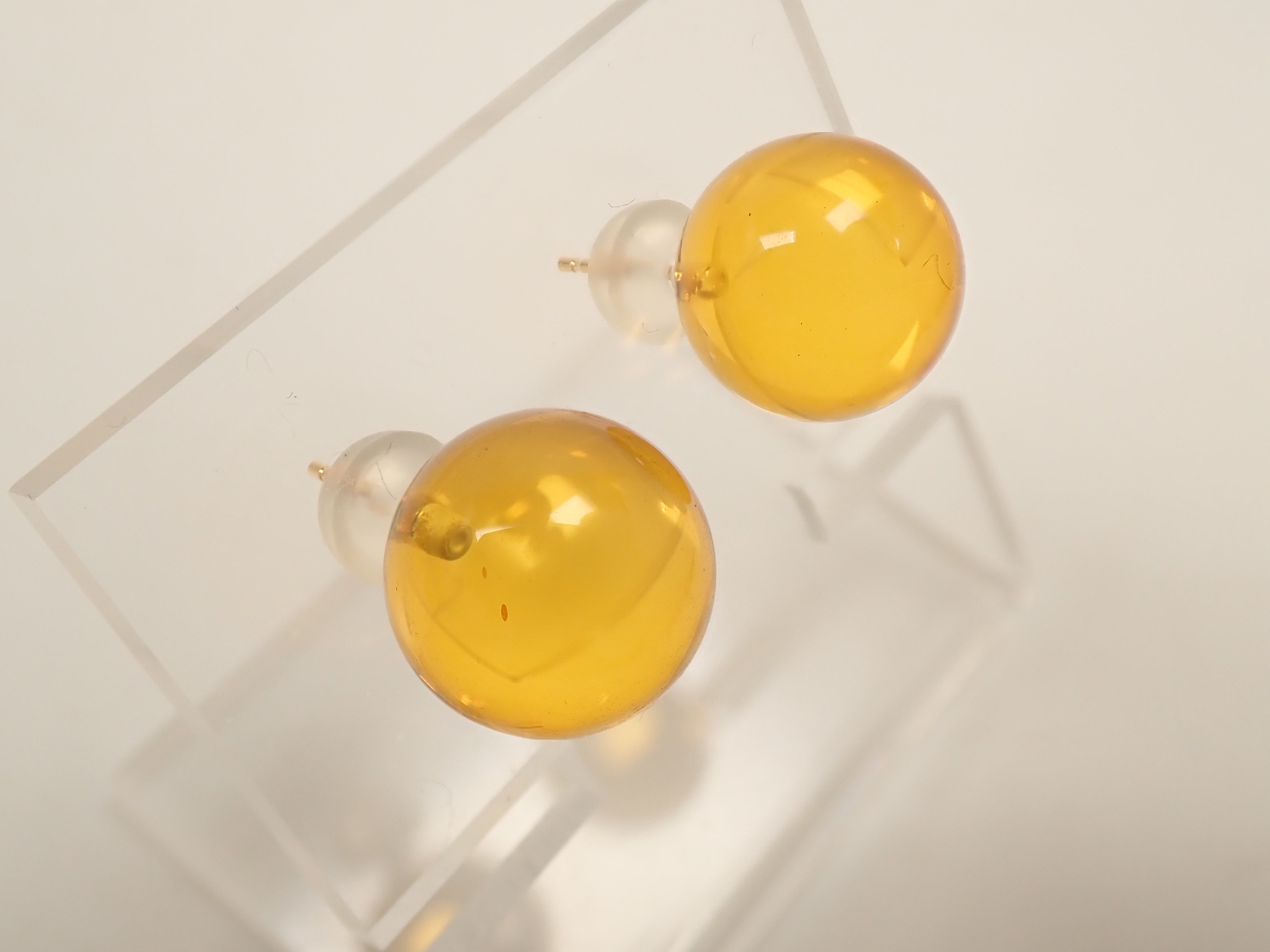 K18 琥珀(こはく)/コパル ピアス