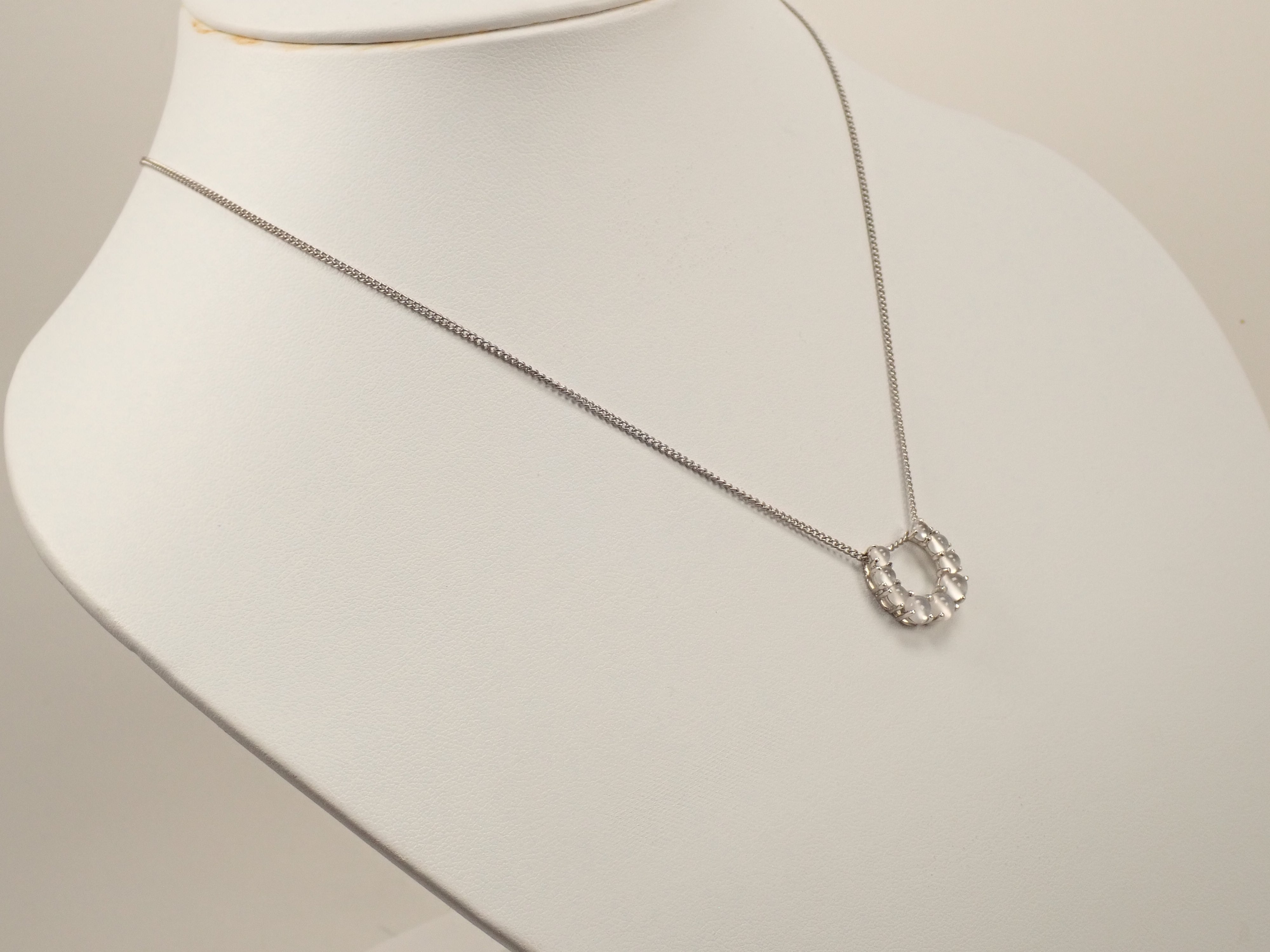 【7/1 22時販売】【カラフリ】Pt950 ムーンストーンキャッツアイ 1.5ct ペンダントトップ(ネックレストップ) 鑑別書