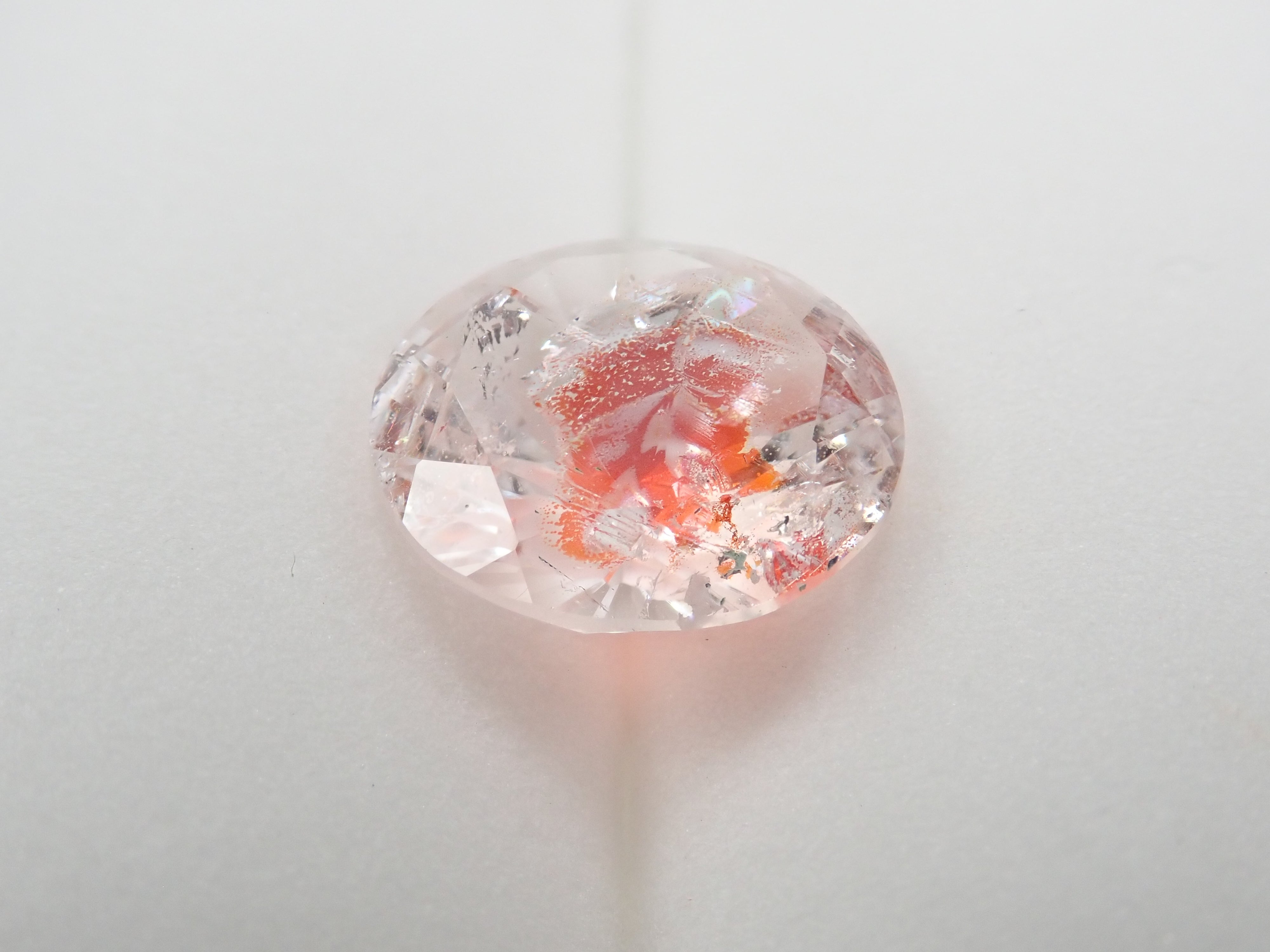 【さくらインカット】ブラジル産ライモナイトインクォーツ(オーロラクォーツ) 11.3mm/3.760ct《コラボ》ルース ワッペン