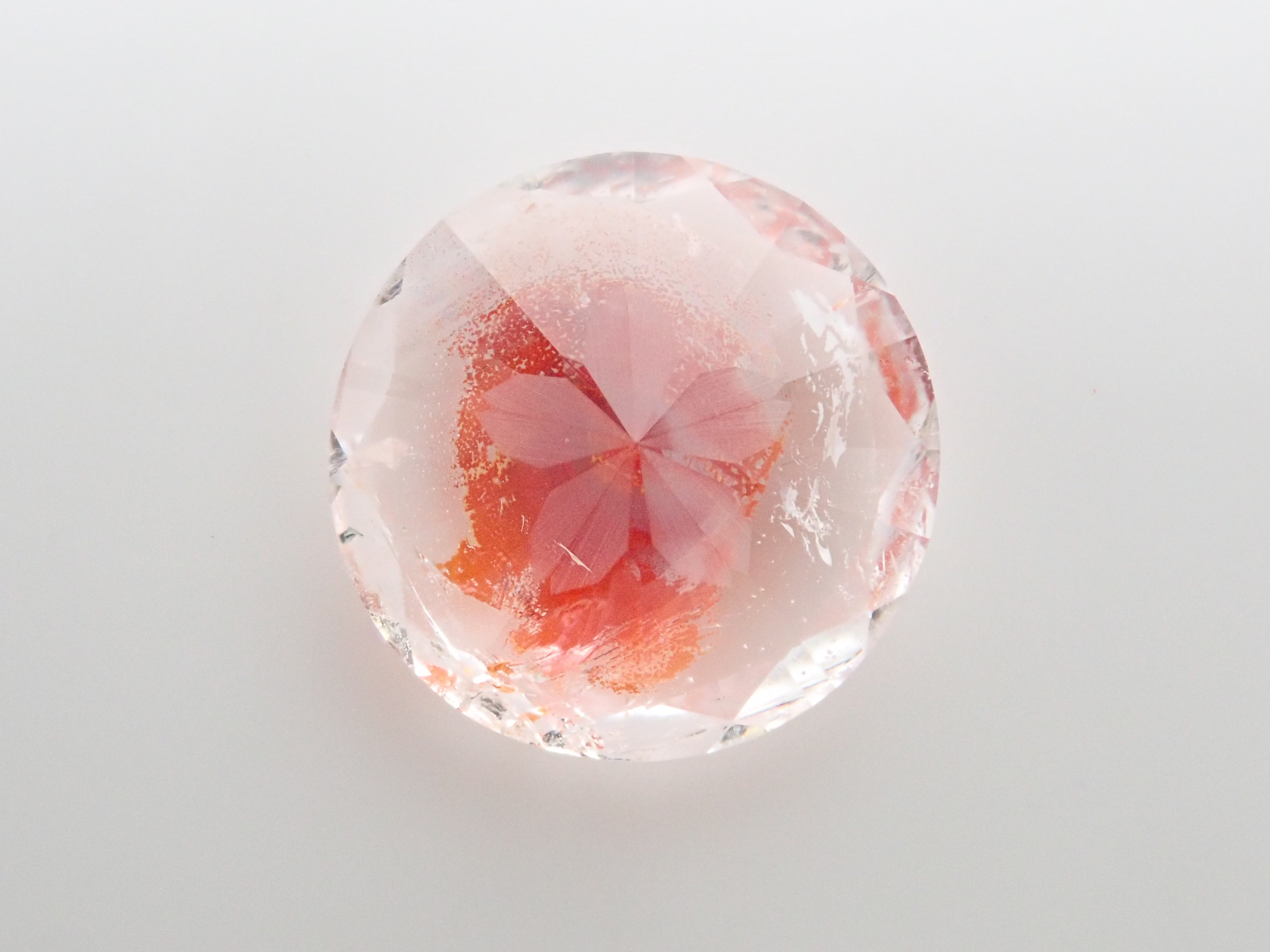 【さくらインカット】ブラジル産ライモナイトインクォーツ(オーロラクォーツ) 11.3mm/3.760ct《コラボ》ルース ワッペン