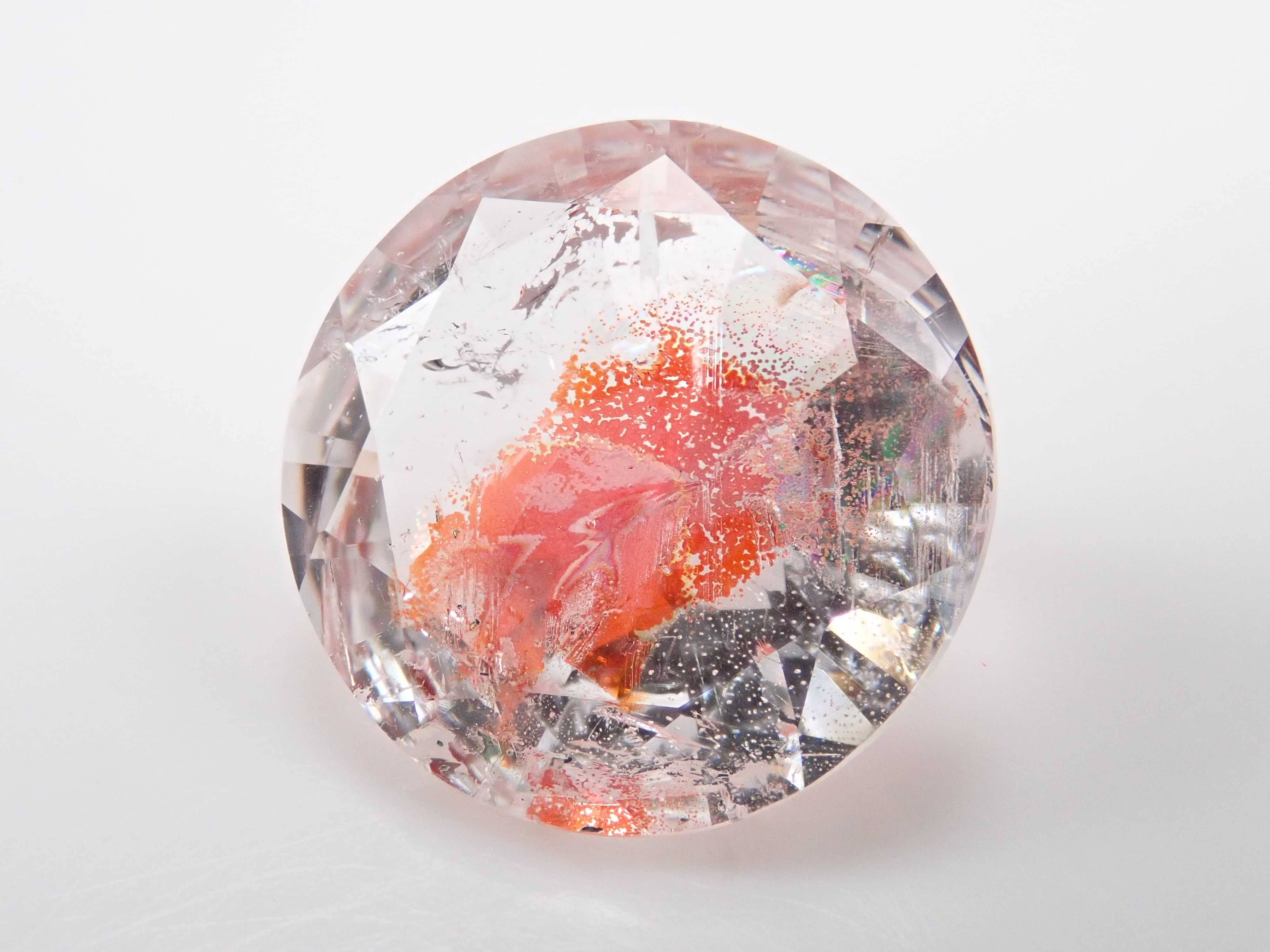 【さくらインカット】ブラジル産ライモナイトインクォーツ(オーロラクォーツ) 11.3mm/3.760ct《コラボ》ルース ワッペン