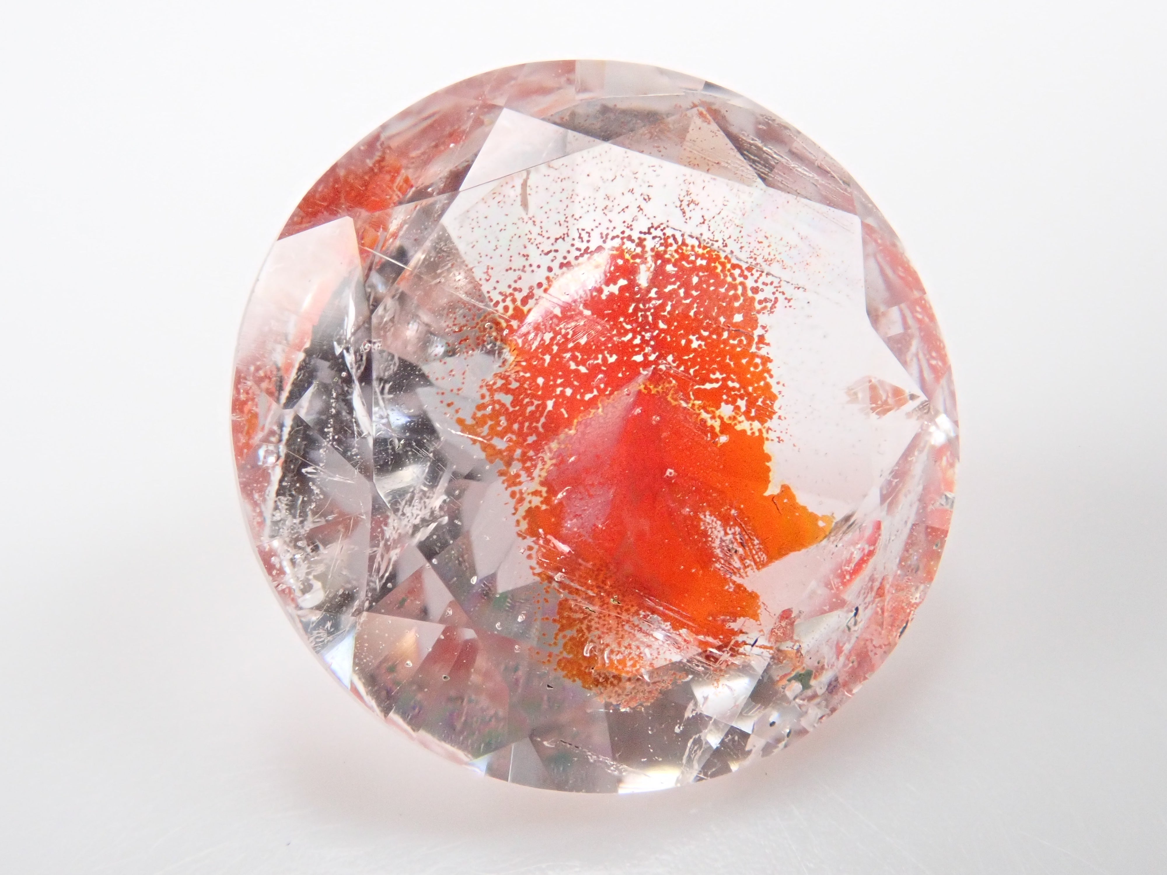 【さくらインカット】ブラジル産ライモナイトインクォーツ(オーロラクォーツ) 11.3mm/3.760ct《コラボ》ルース ワッペン