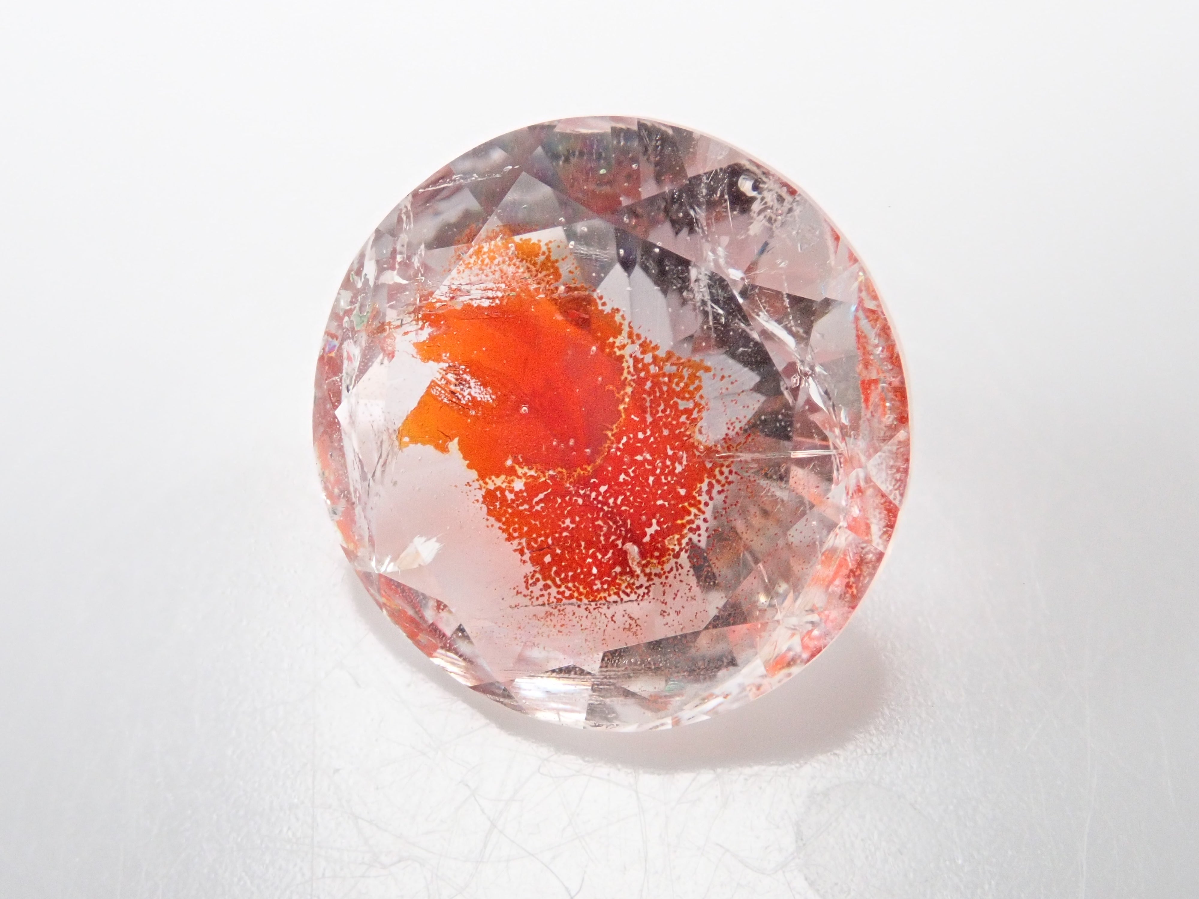 【さくらインカット】ブラジル産ライモナイトインクォーツ(オーロラクォーツ) 11.3mm/3.760ct《コラボ》ルース ワッペン