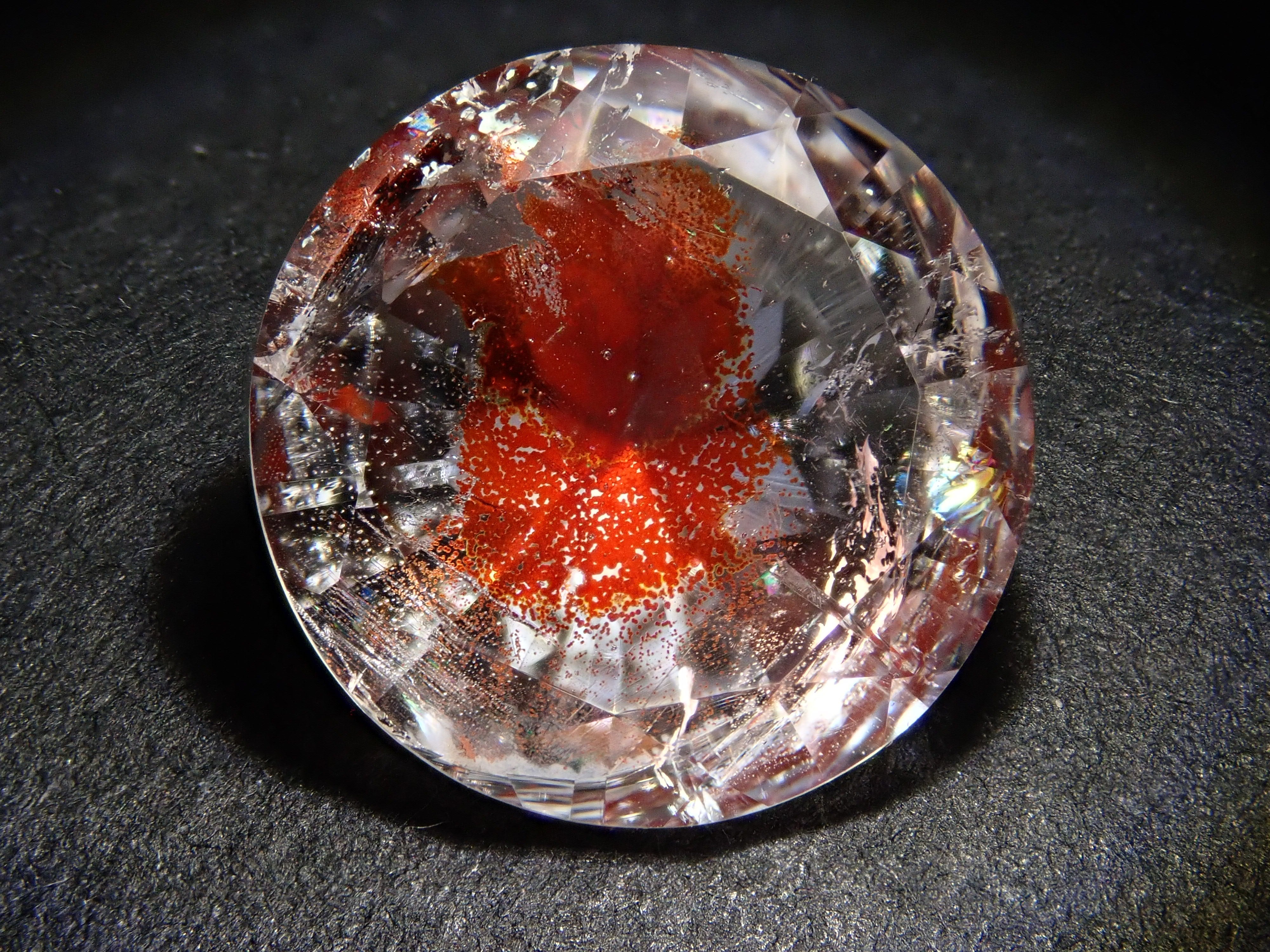 【さくらインカット】ブラジル産ライモナイトインクォーツ(オーロラクォーツ) 11.3mm/3.760ct《コラボ》ルース ワッペン