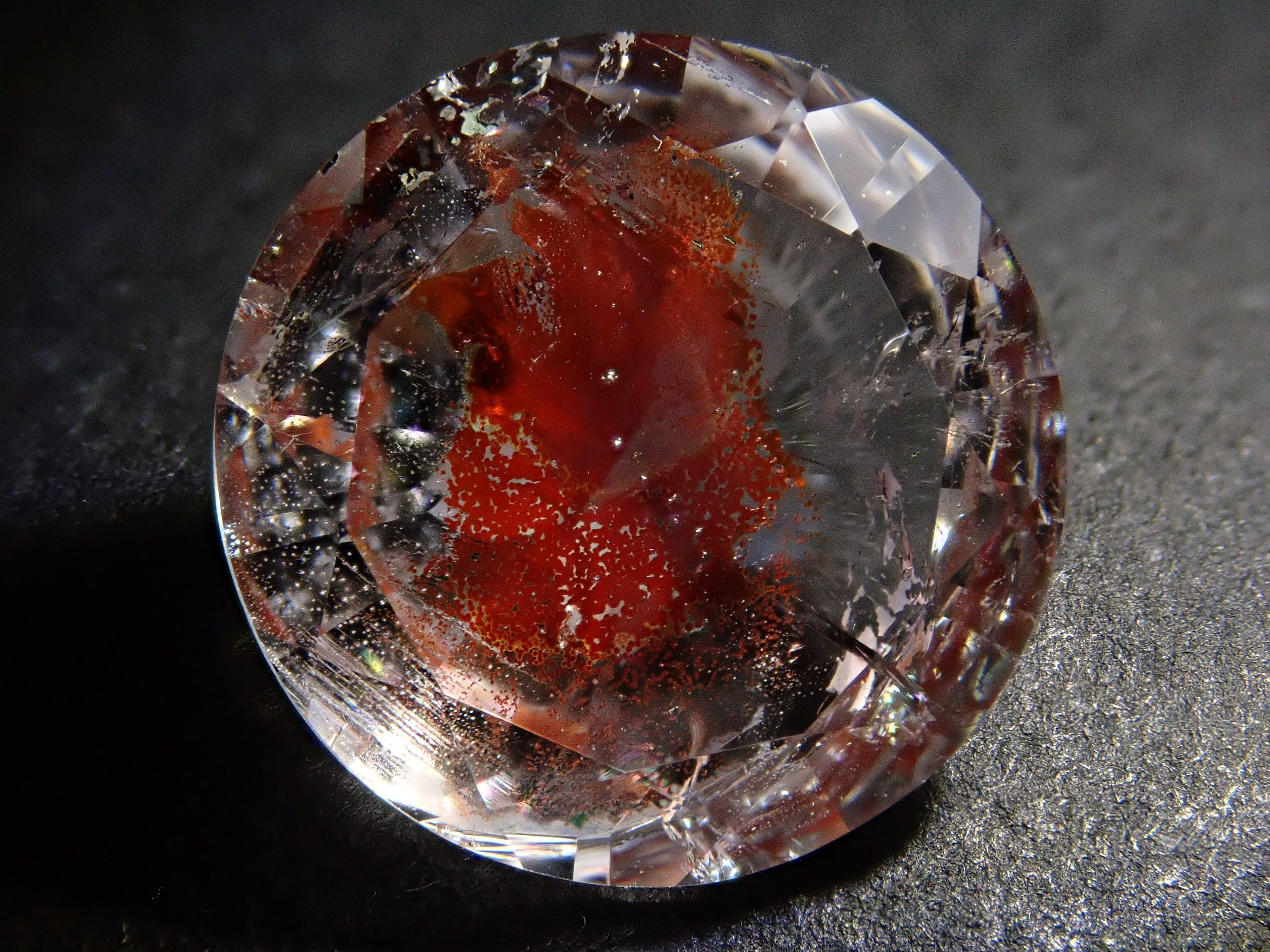 【さくらインカット】ブラジル産ライモナイトインクォーツ(オーロラクォーツ) 11.3mm/3.760ct《コラボ》ルース ワッペン