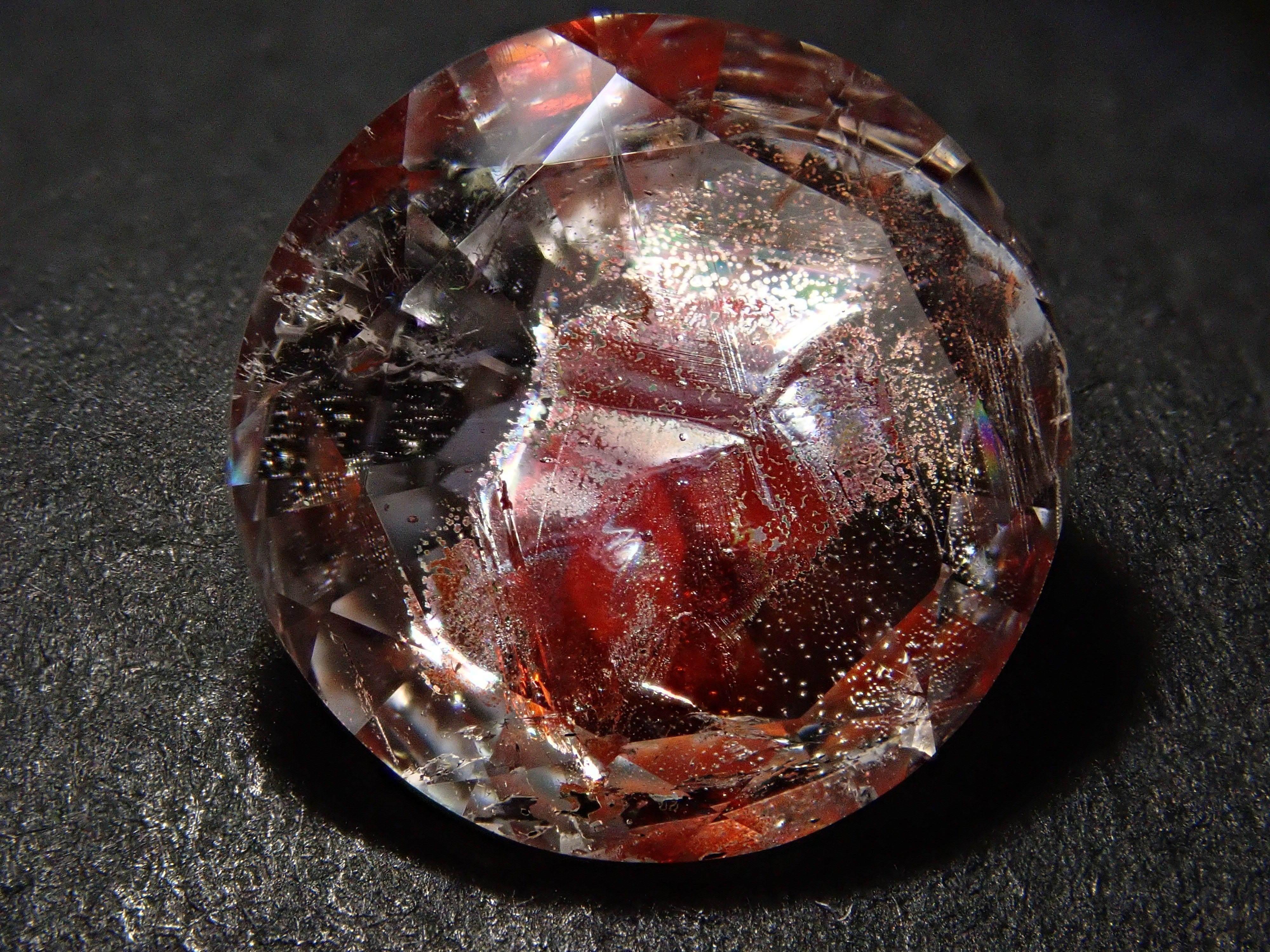 【さくらインカット】ブラジル産ライモナイトインクォーツ(オーロラクォーツ) 11.3mm/3.760ct《コラボ》ルース ワッペン