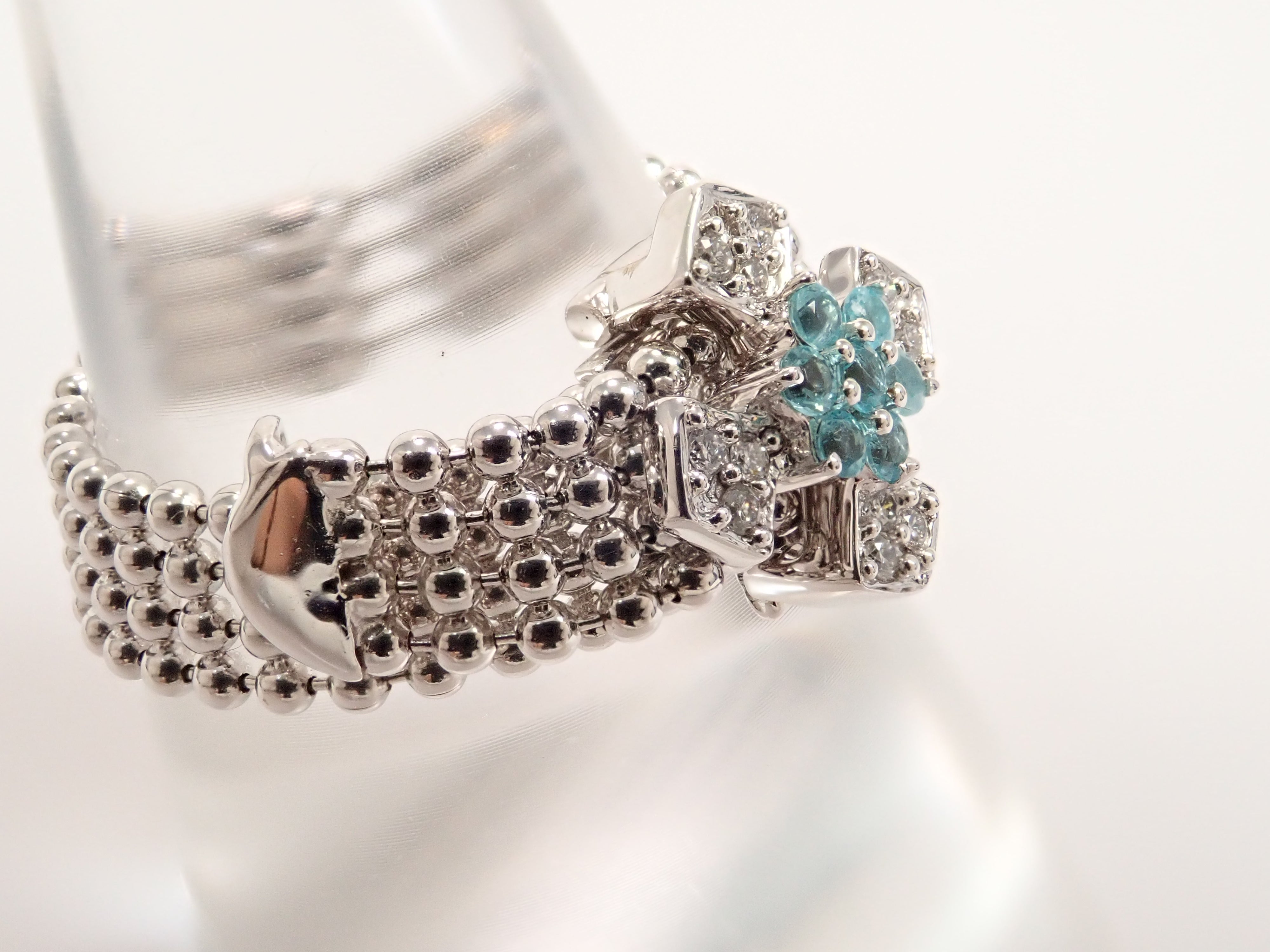 K18WG パライバトルマリン 0.09ct リング