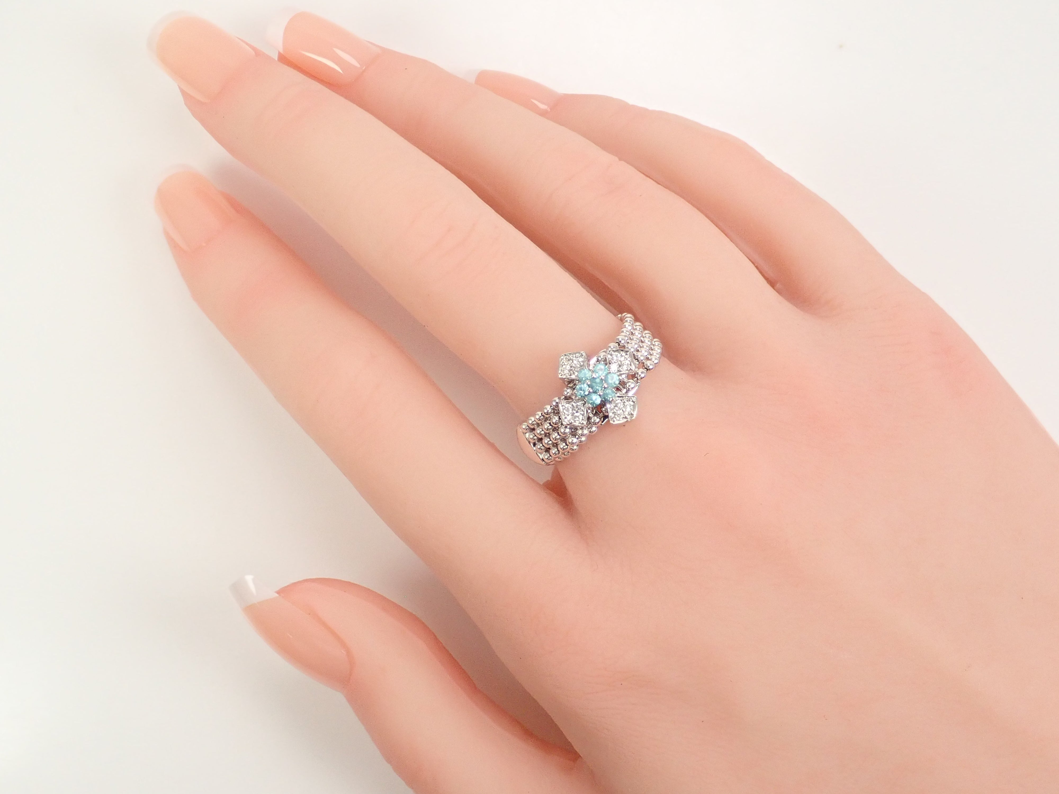 K18WG パライバトルマリン 0.09ct リング