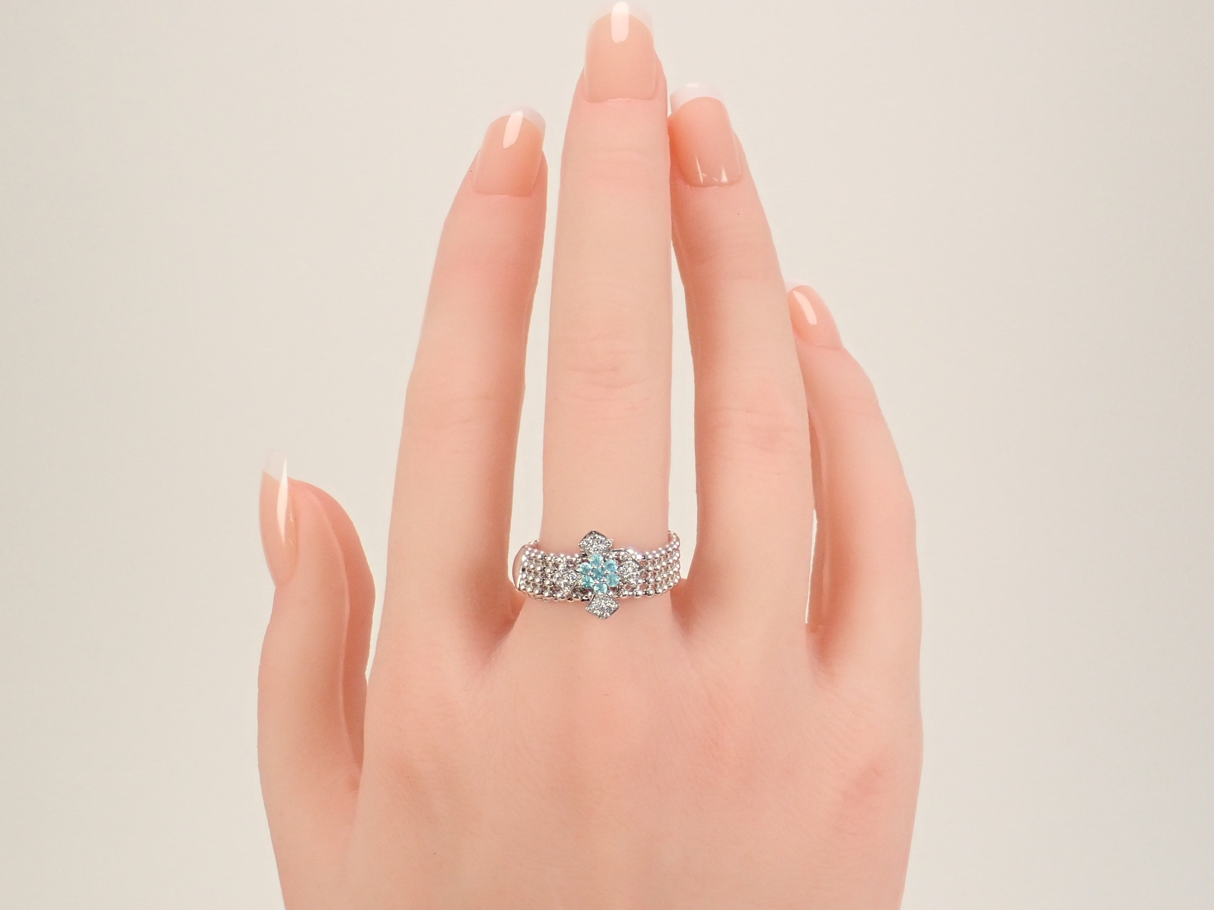 K18WG パライバトルマリン 0.09ct リング