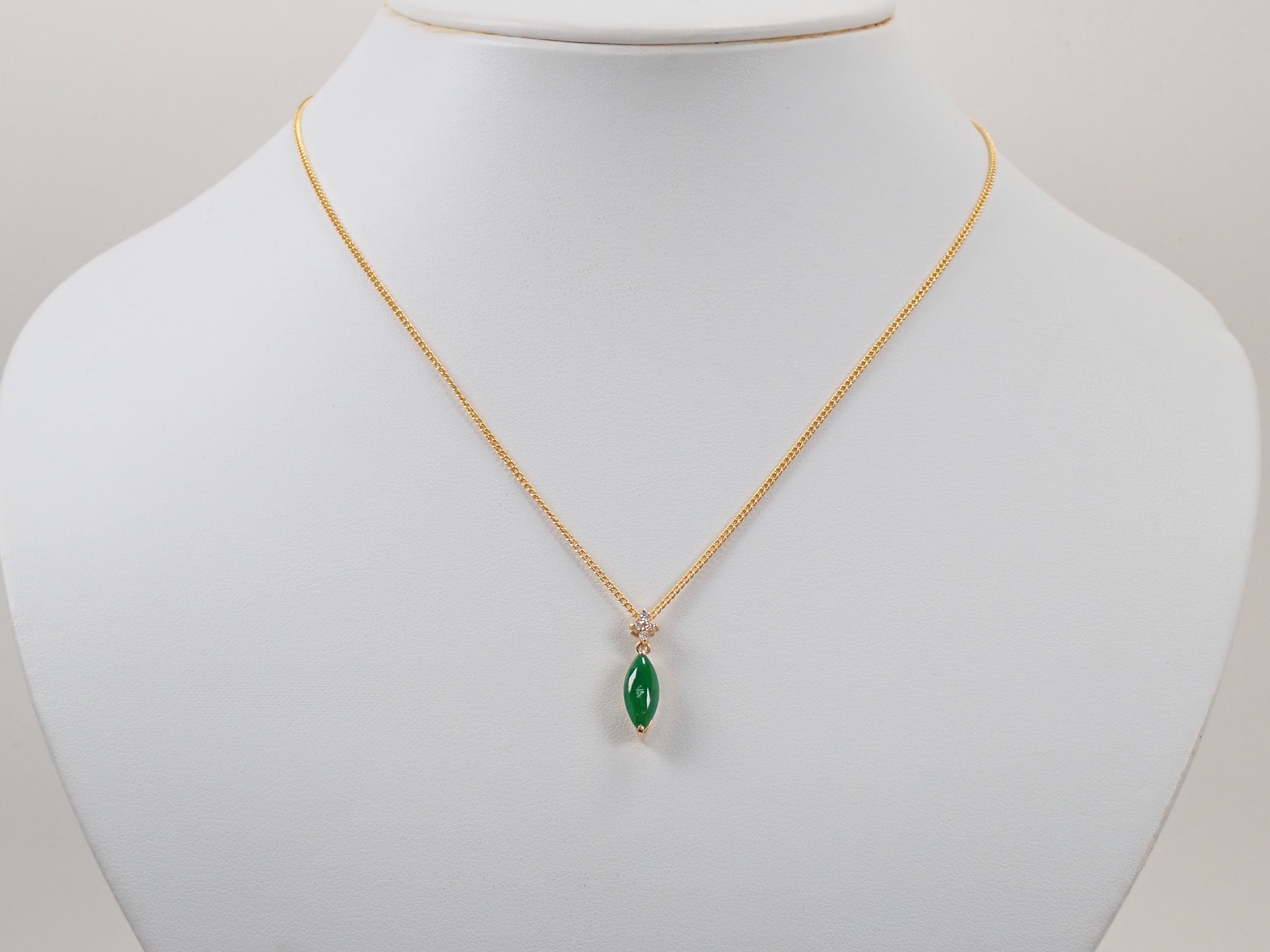 K18 翡翠(ヒスイ) 1.051ct ペンダントトップ(ネックレストップ)