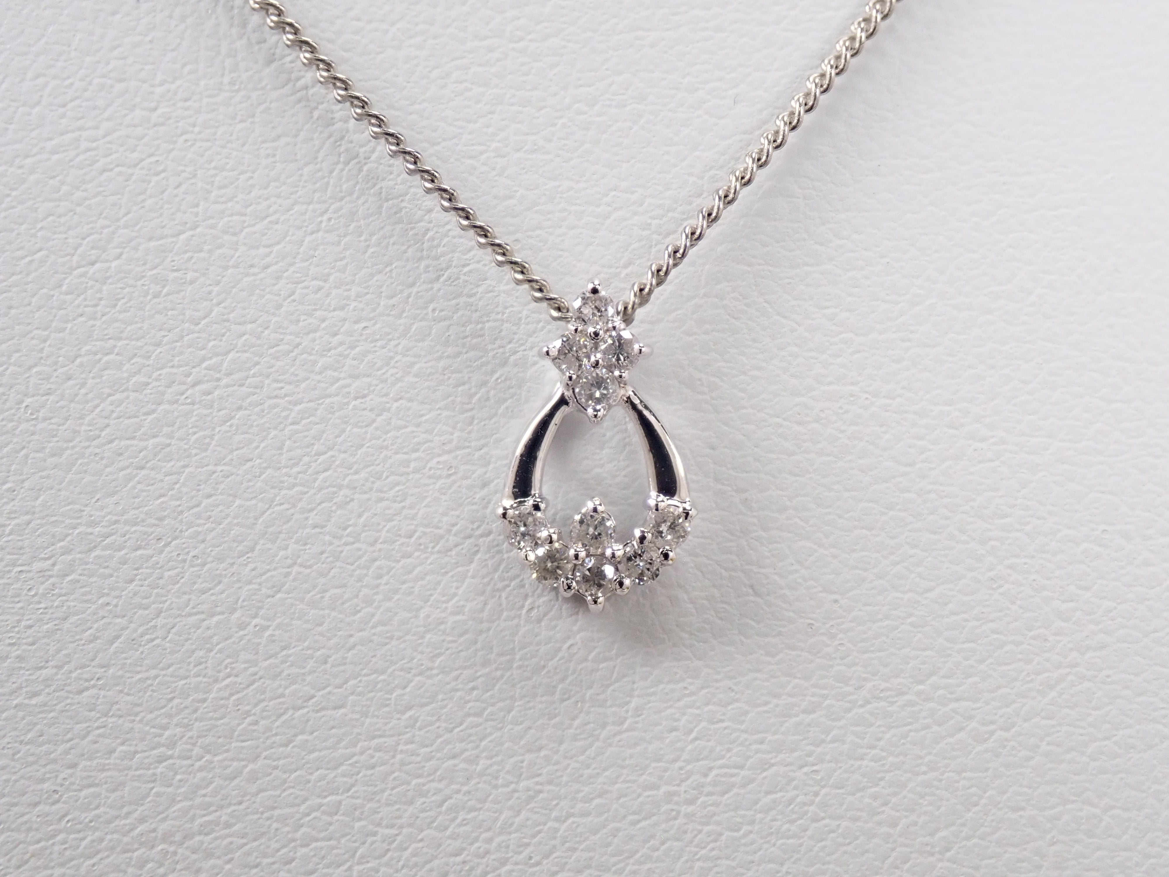 【7/20 22時販売】【カラフリ】K18WG ダイヤモンド 0.2ct ペンダントトップ(ネックレストップ)