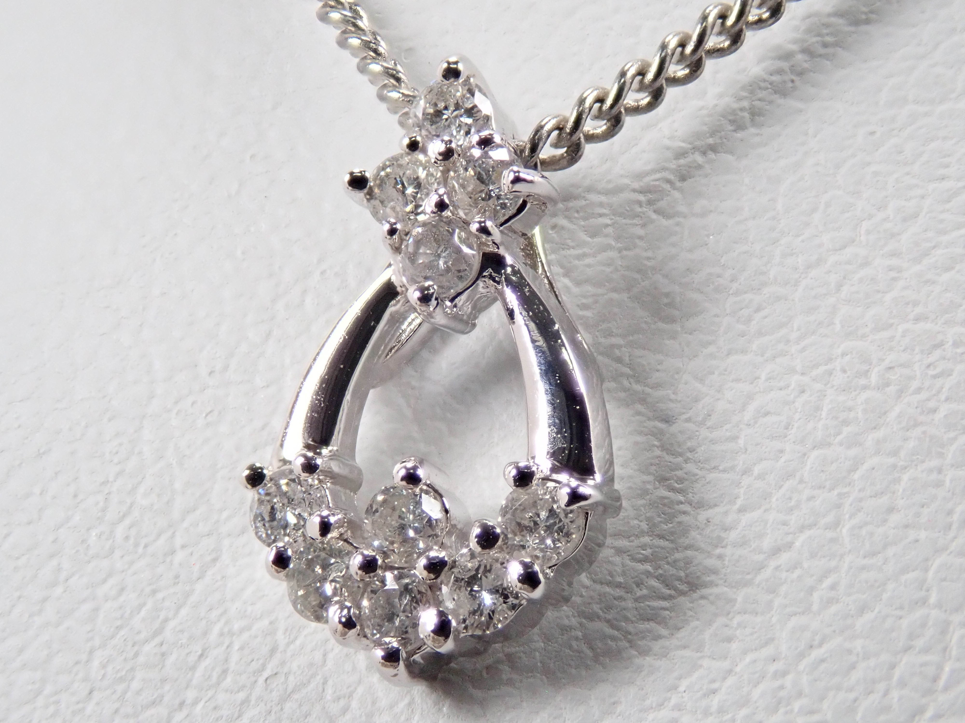 【7/20 22時販売】【カラフリ】K18WG ダイヤモンド 0.2ct ペンダントトップ(ネックレストップ)