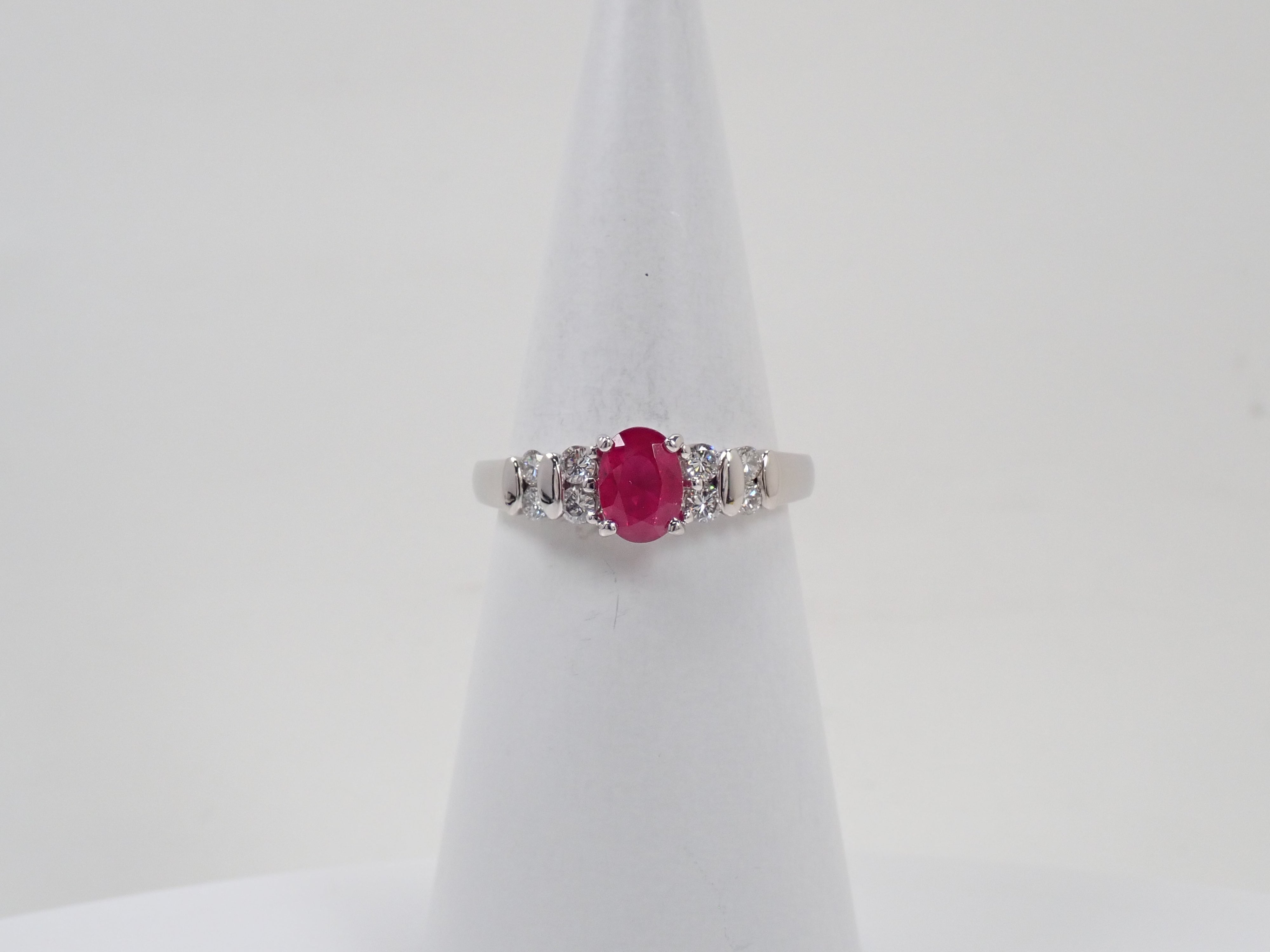 Pt900 ビルマ産ルビー 1.07ct リング