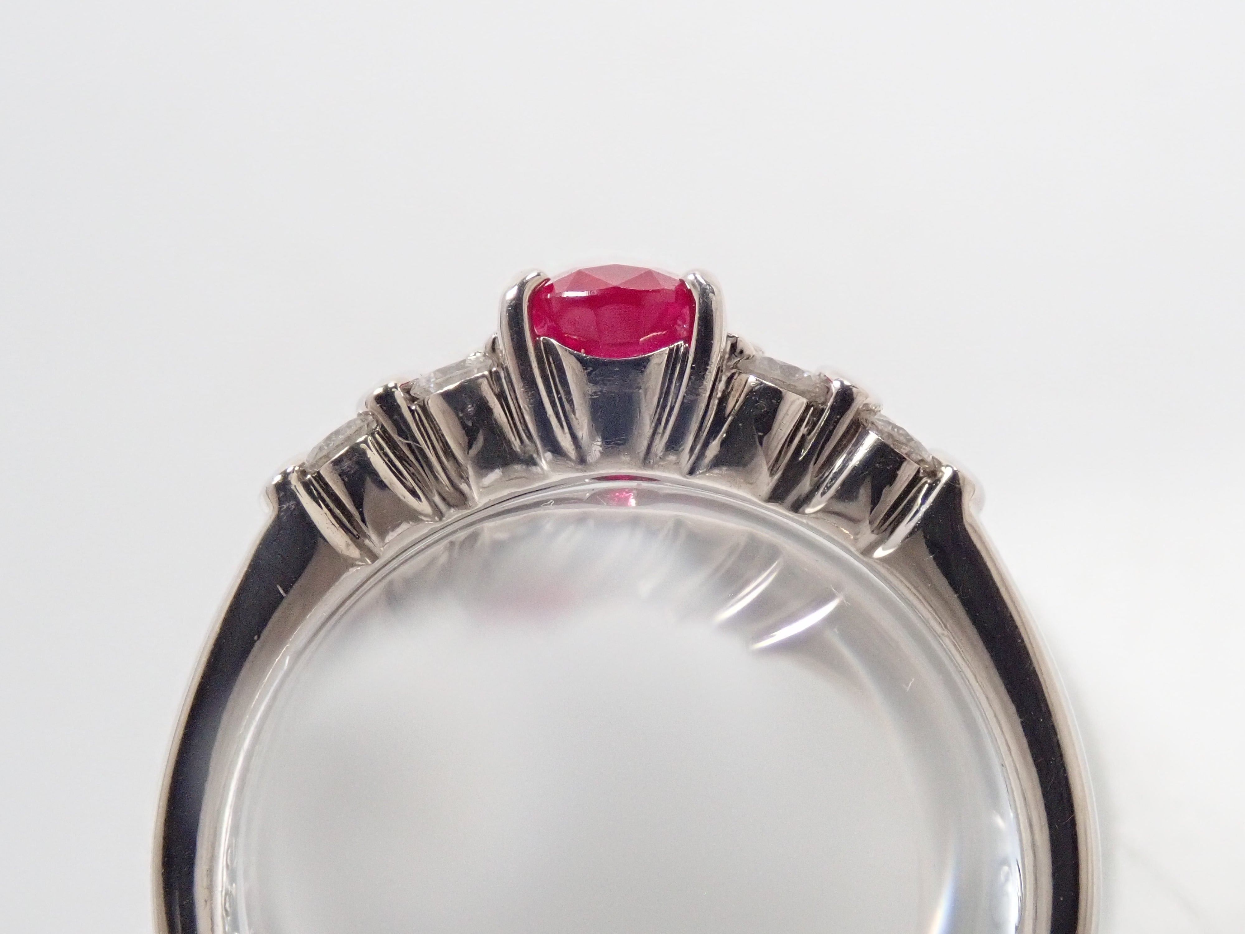 Pt900 ビルマ産ルビー 1.07ct リング