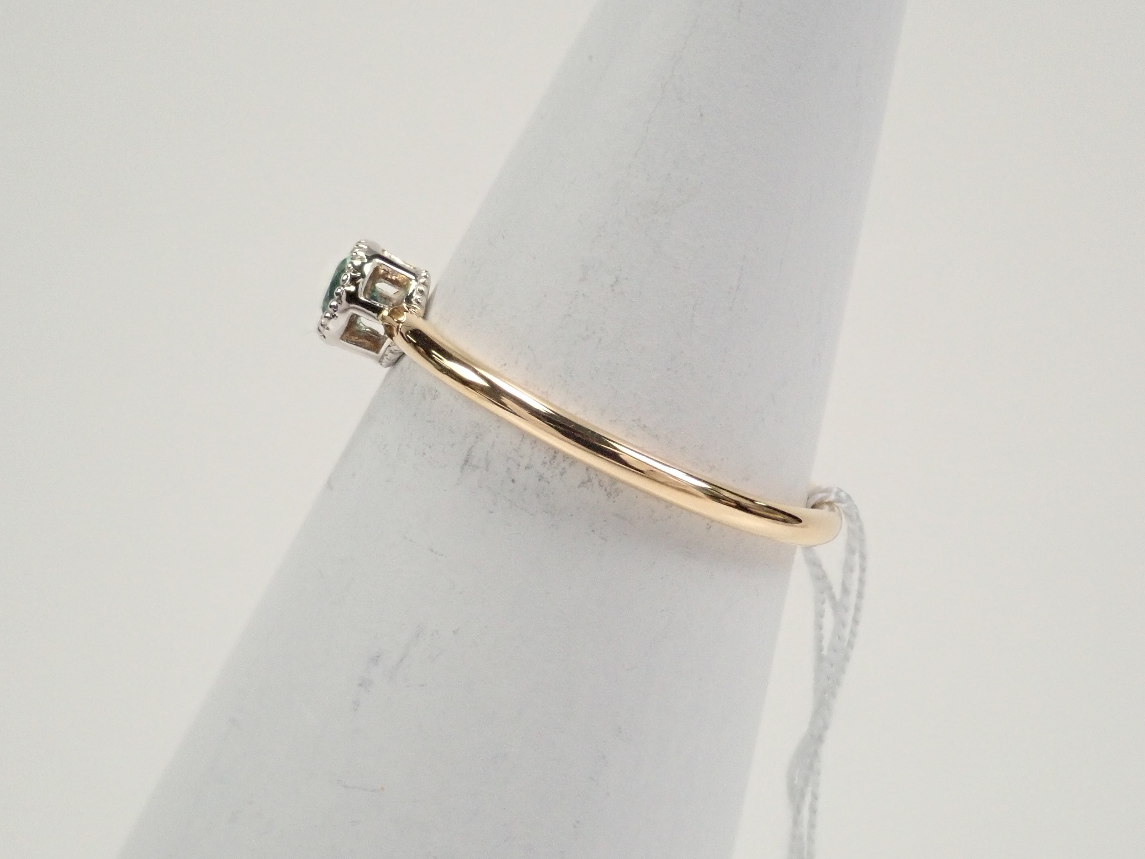 K18/Pt950 ノンオイルエメラルド 0.1ct リング