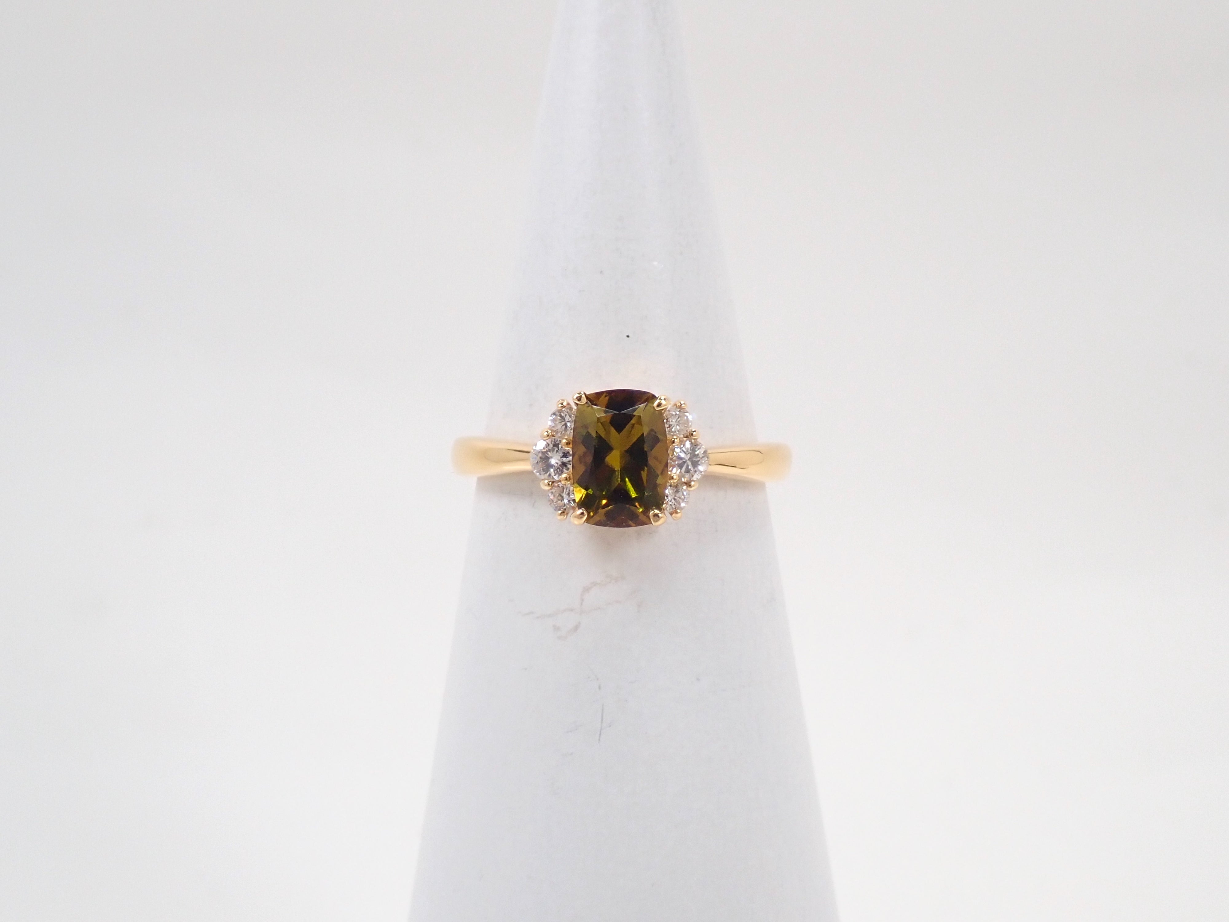【抽選販売0731_13】【カラフリ】K18YG アイドクレース 0.908ct リング 鑑別書