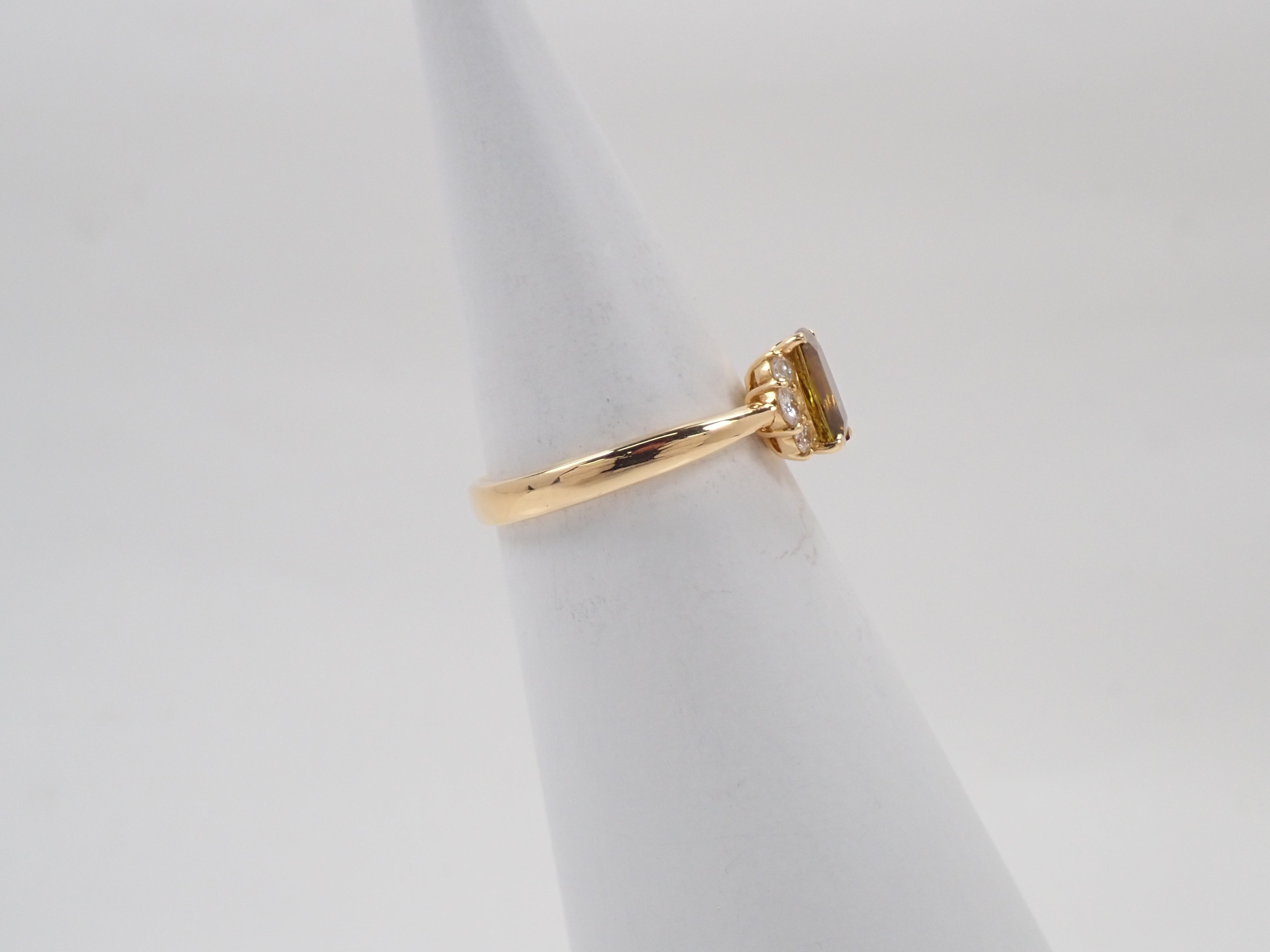 【抽選販売0731_13】【カラフリ】K18YG アイドクレース 0.908ct リング 鑑別書