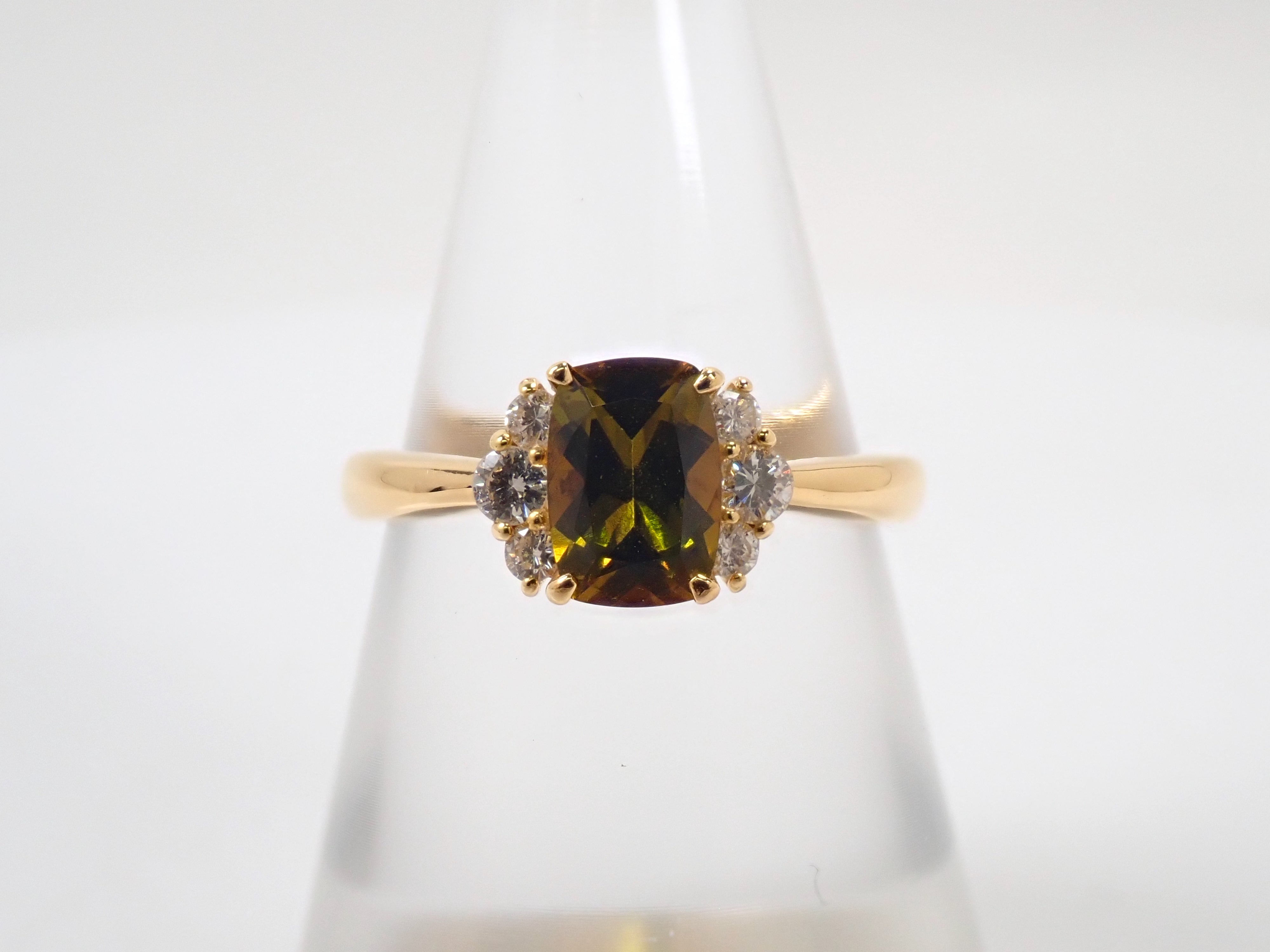 【抽選販売0731_13】【カラフリ】K18YG アイドクレース 0.908ct リング 鑑別書